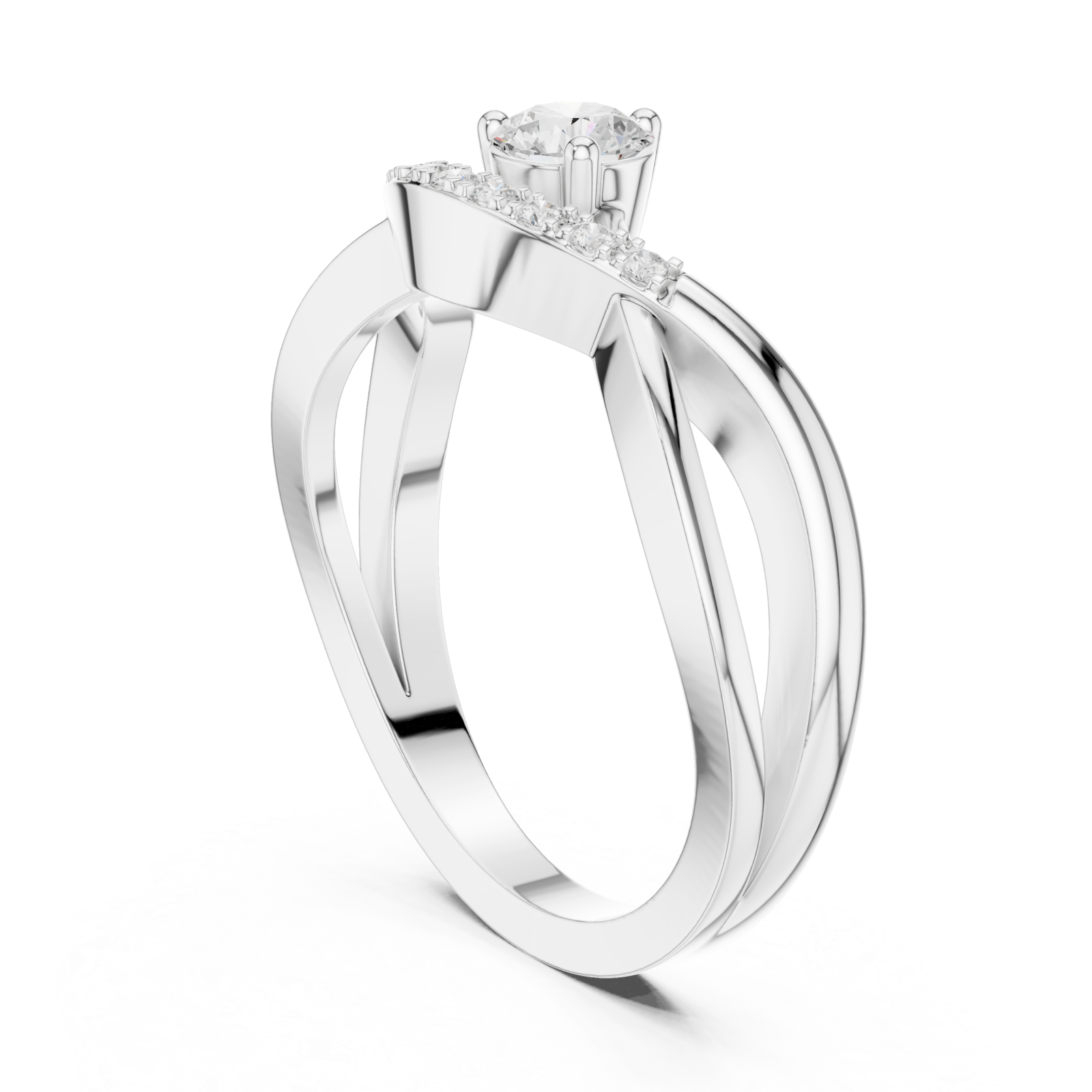  White Gold Opulent Grace Solitaire Ring Left View