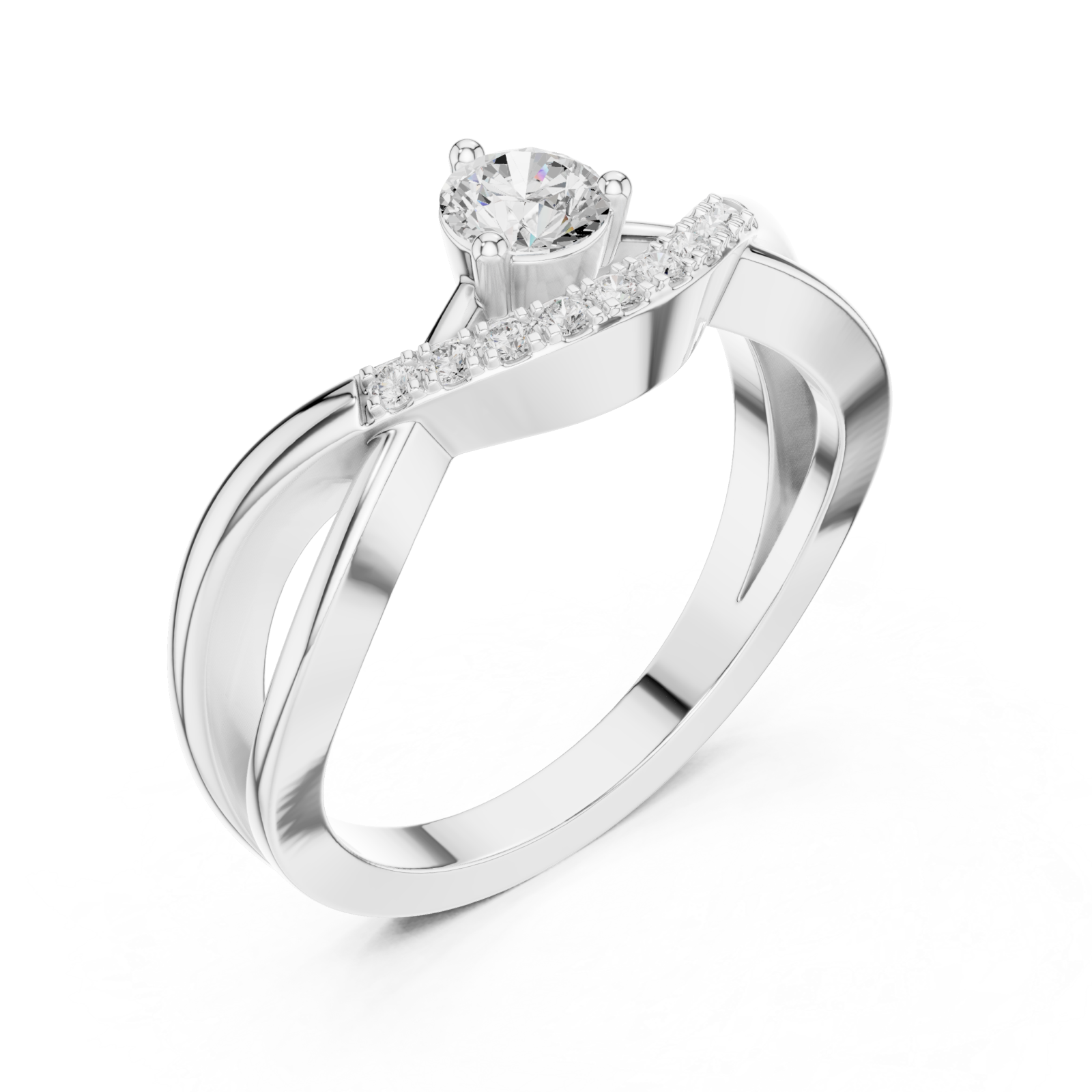  White Gold Opulent Grace Solitaire Ring Right View