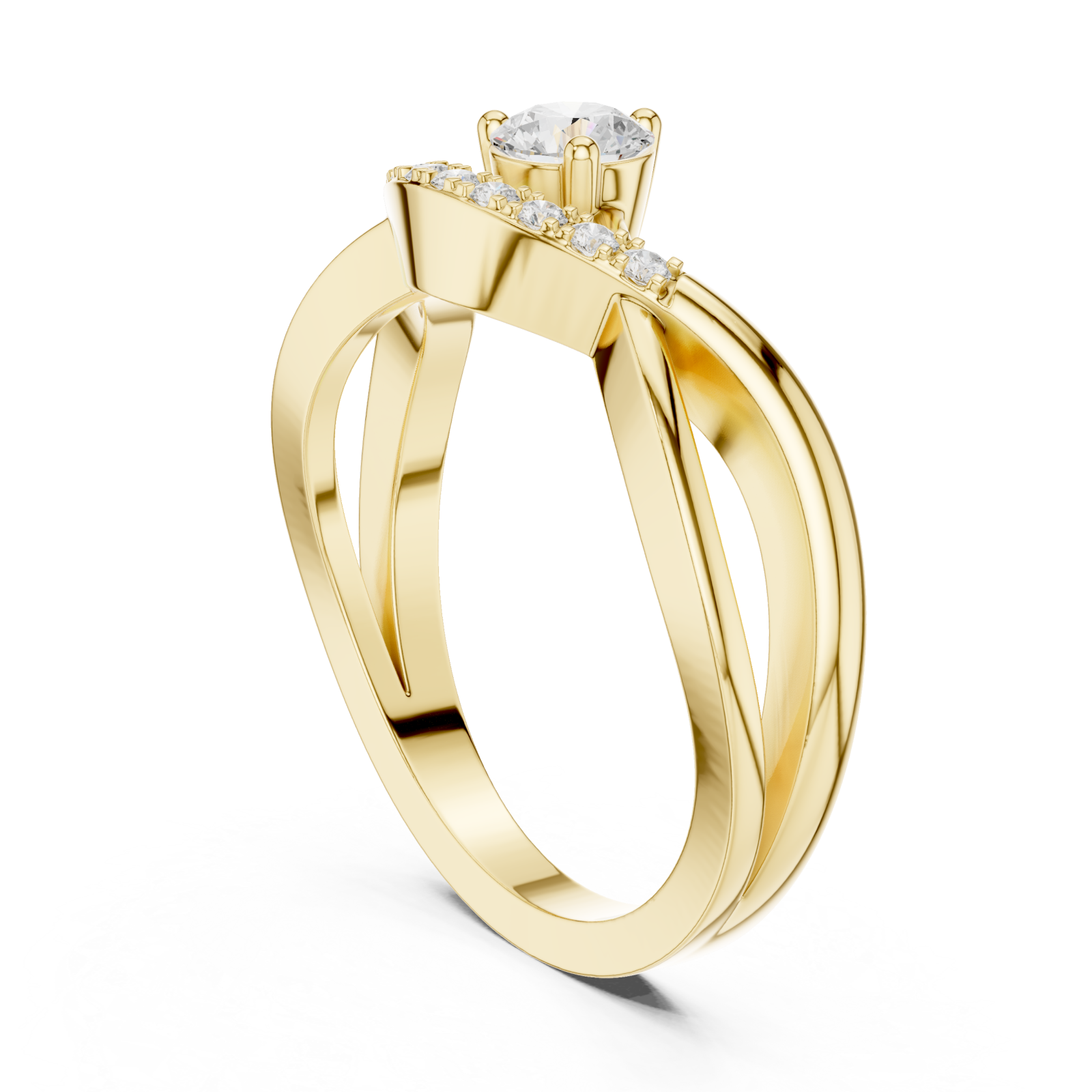  Gold Opulent Grace Solitaire Ring Left View