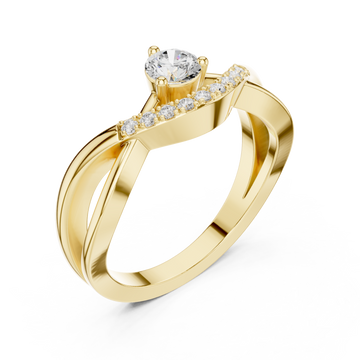 Gold Opulent Grace Solitaire Ring Right View