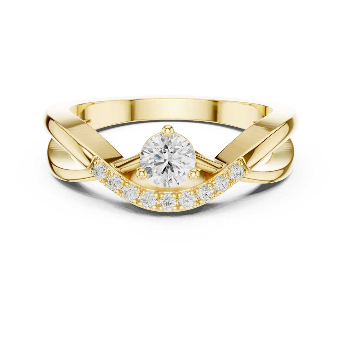 Gold Opulent Grace Solitaire Ring Right View