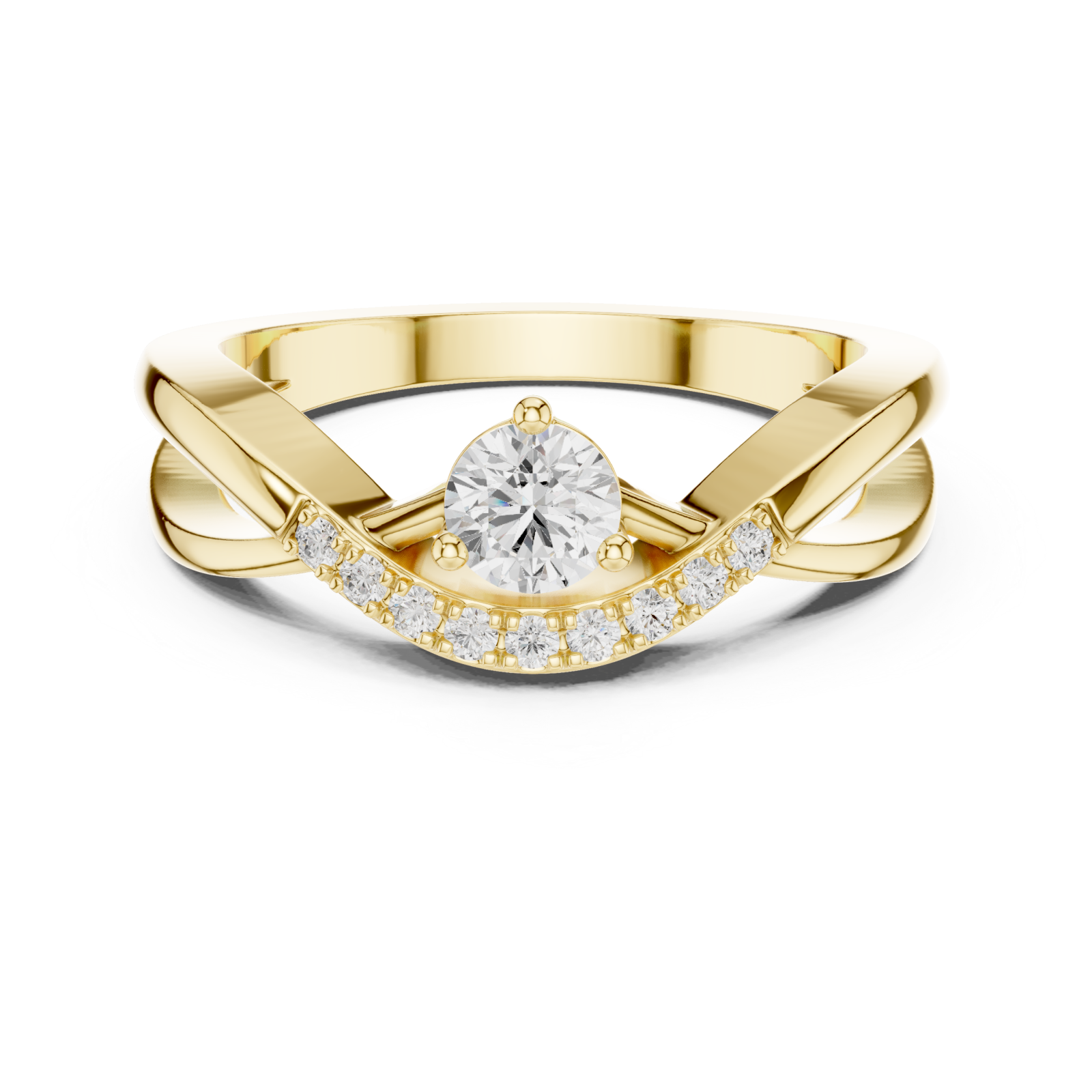  Gold Opulent Grace Solitaire Ring Front View