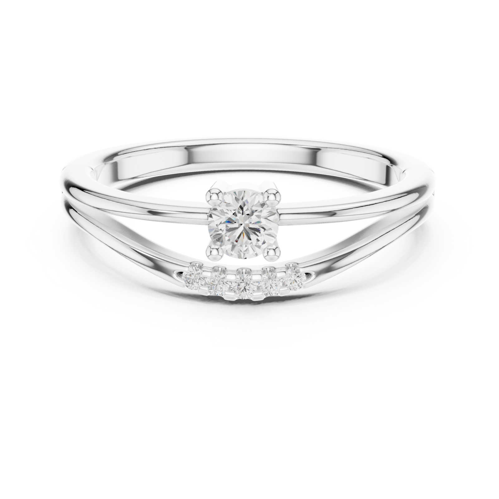  White Gold The Whispering Harmony Silhouette Ring Front View