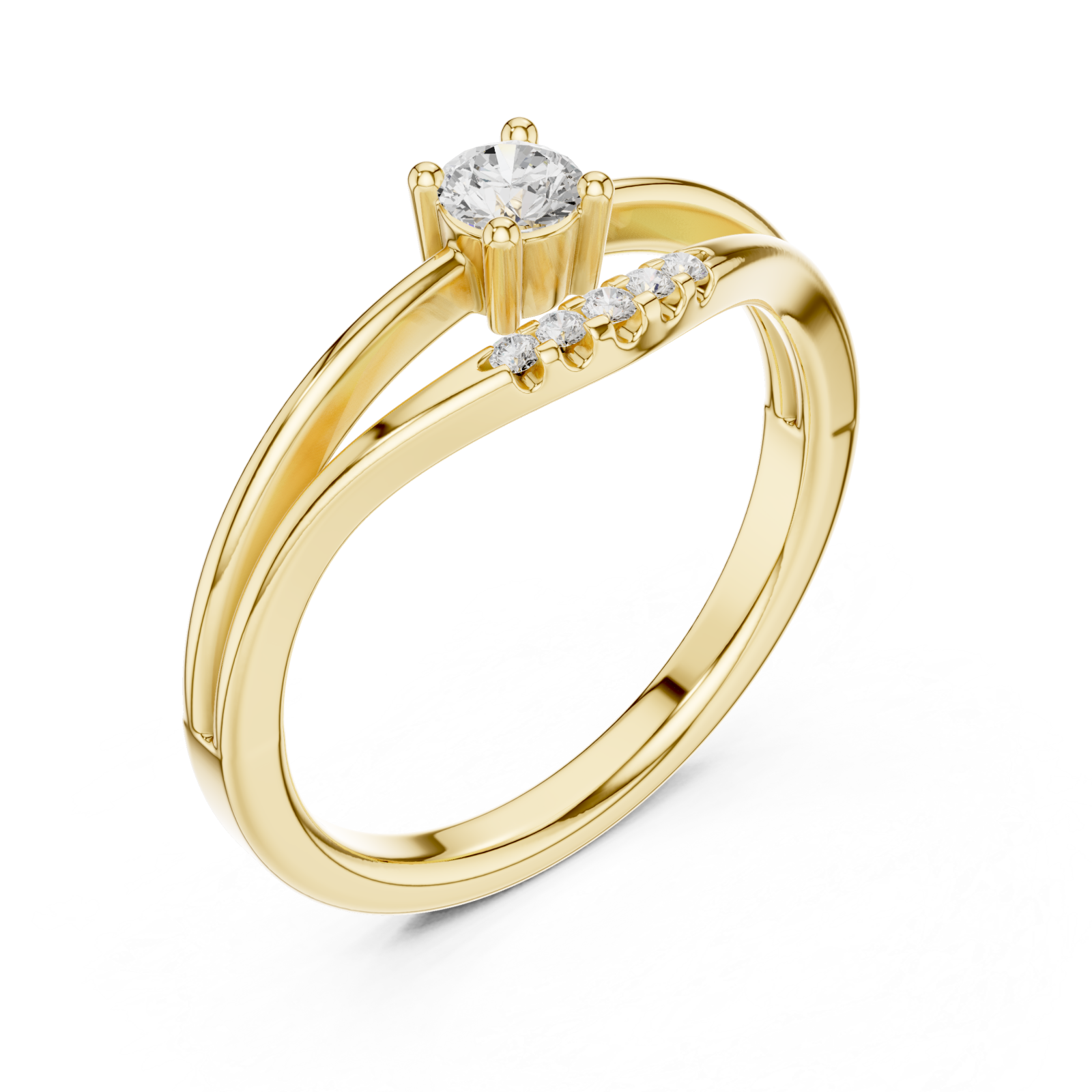 Gold The Whispering Harmony Silhouette Ring Right View