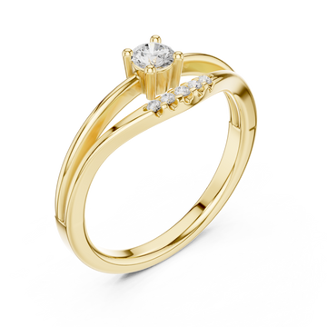 Gold The Whispering Harmony Silhouette Ring Right View