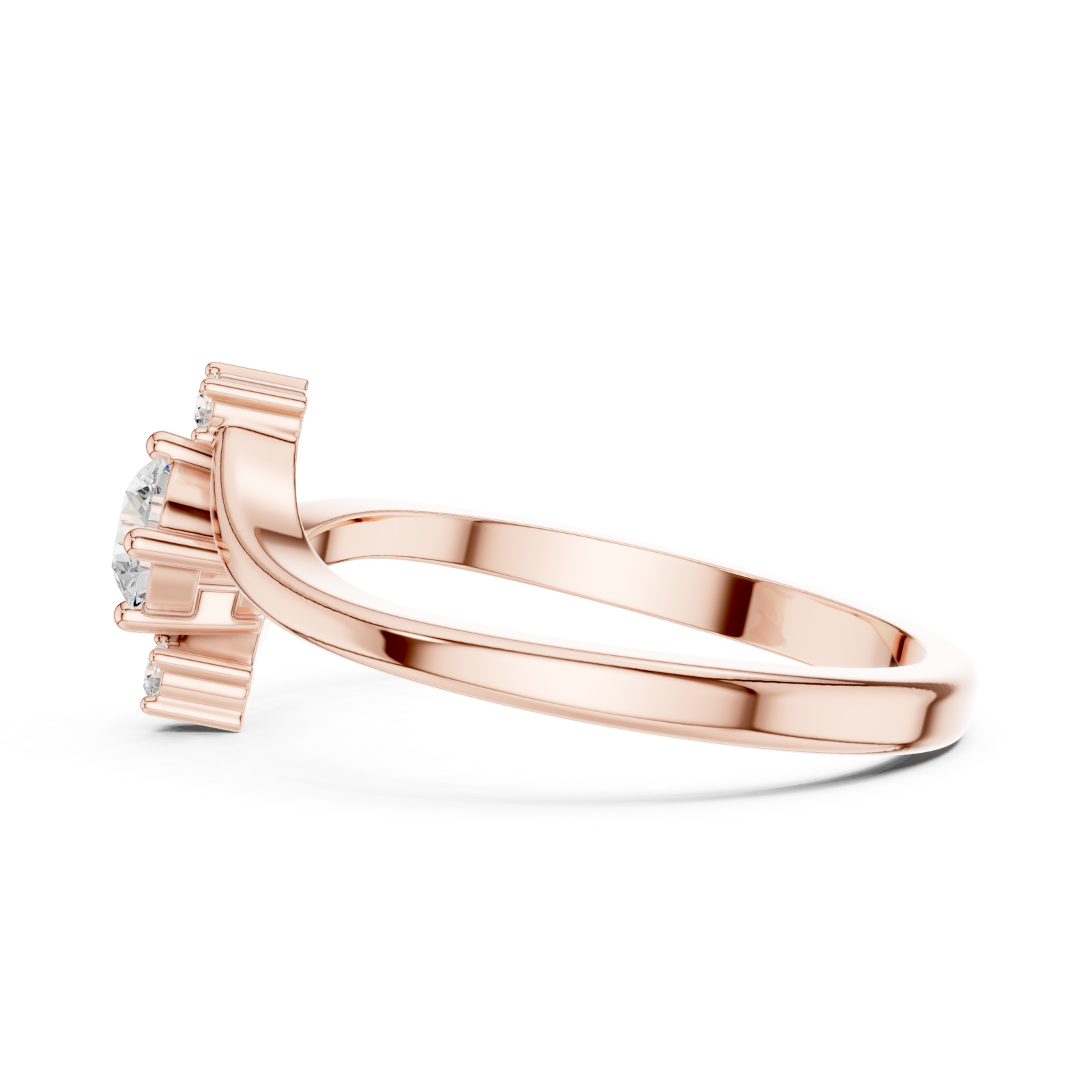  Rose Gold Pure Radiance Arch Ring Side View