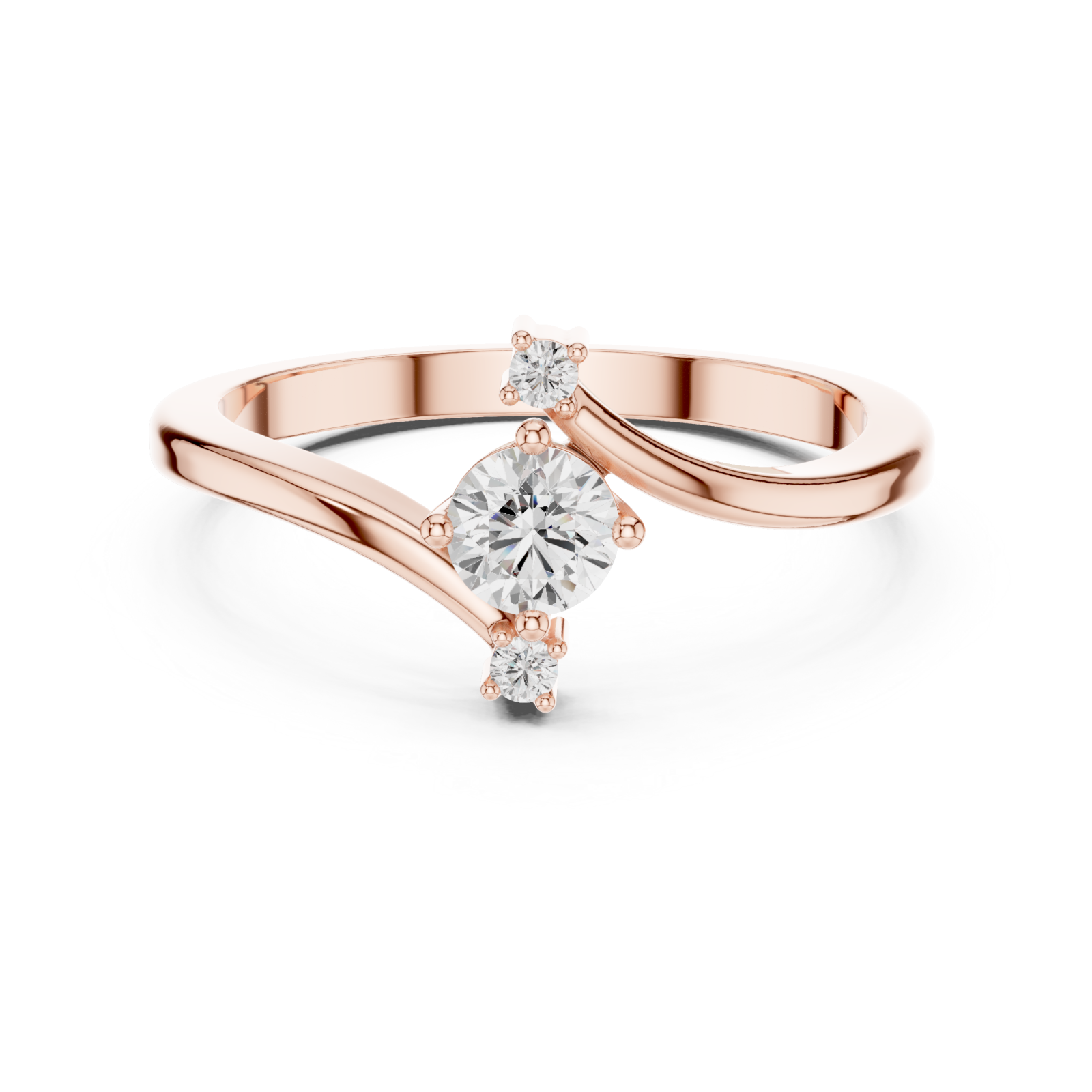  Rose Gold Pure Radiance Arch Ring Front View