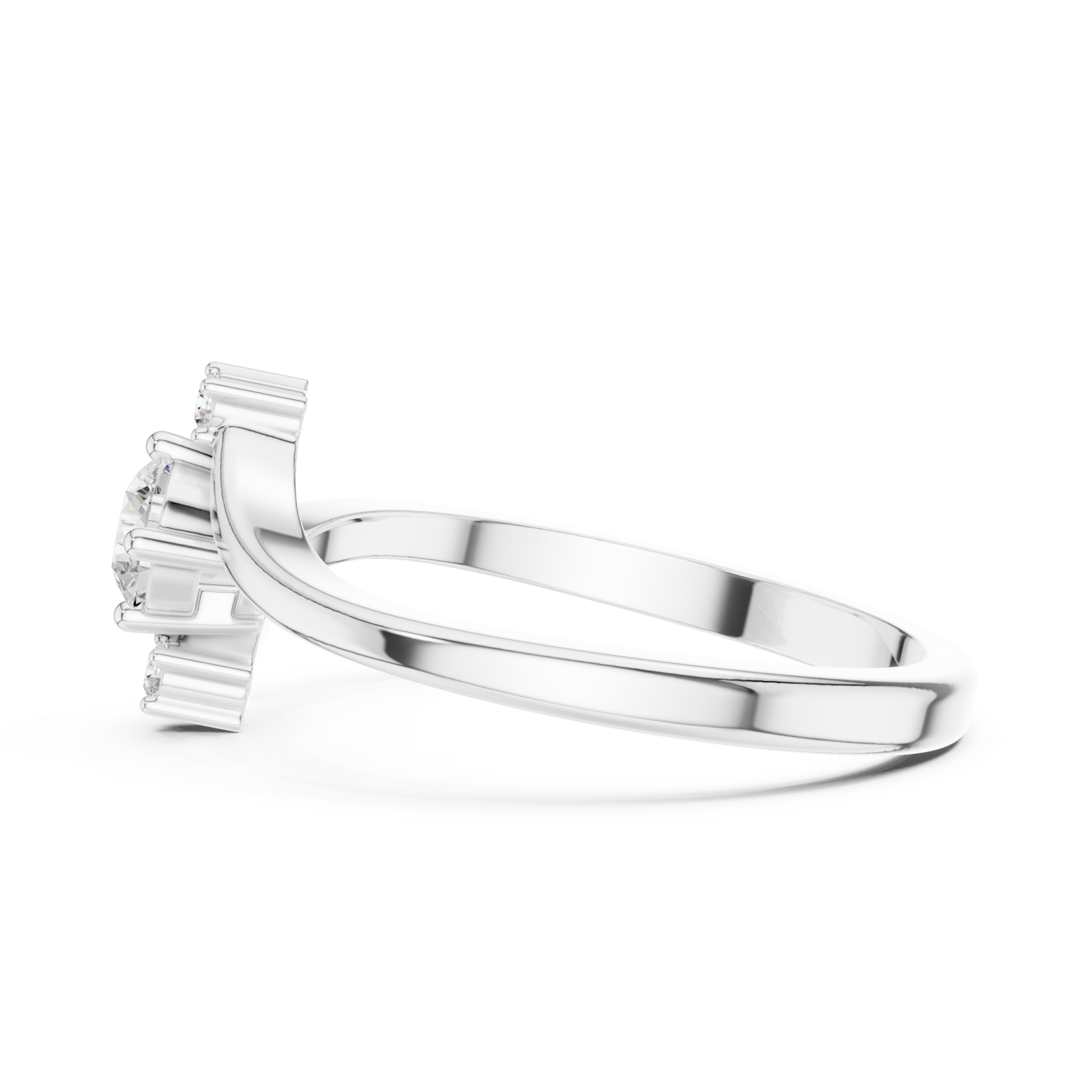  White Gold Pure Radiance Arch Ring Side View
