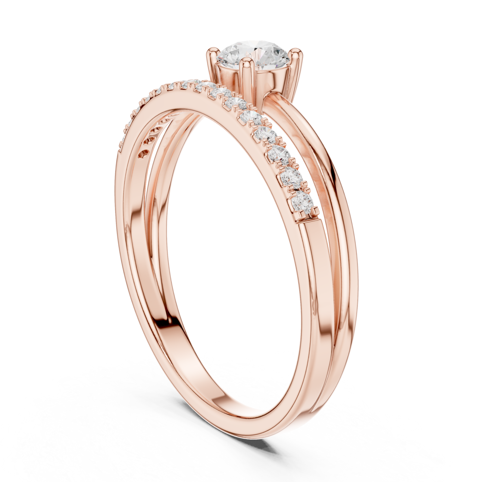  Rose Gold Celestial Radiance Harmony Ring Left View