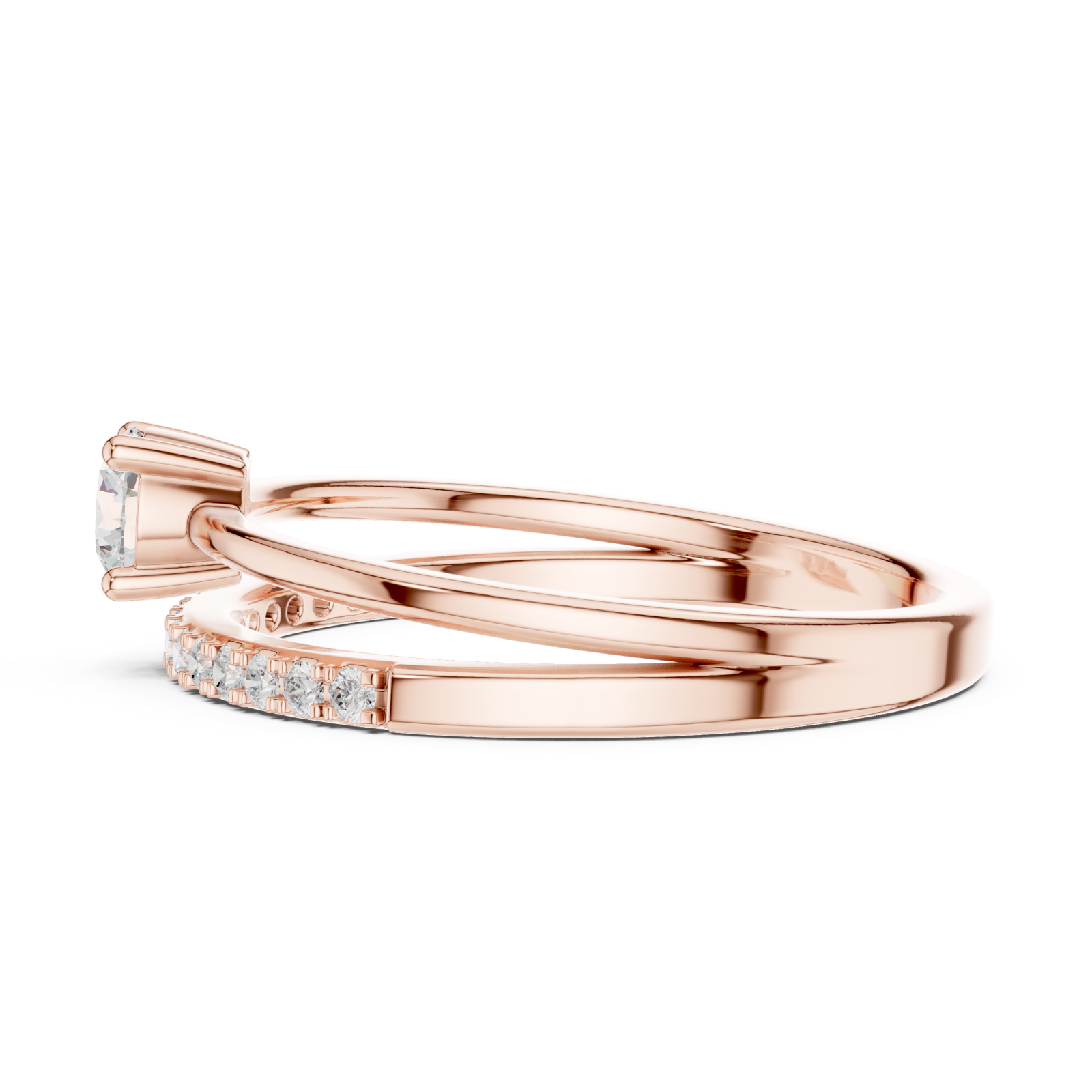  Rose Gold Celestial Radiance Harmony Ring Side View