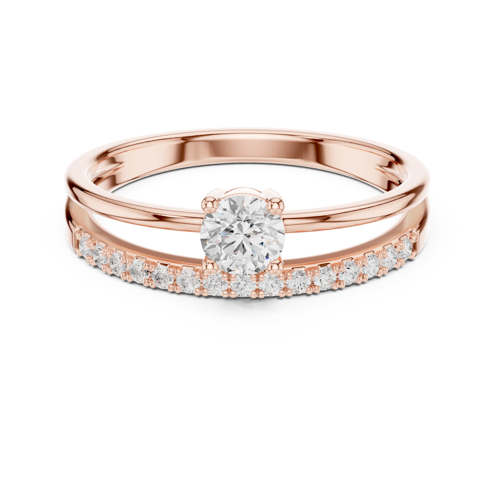  Rose Gold Celestial Radiance Harmony Ring Front View