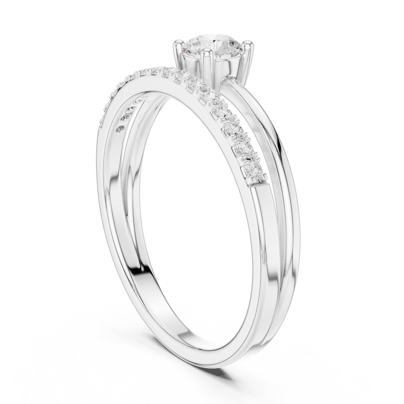  White Gold Celestial Radiance Harmony Ring Left View