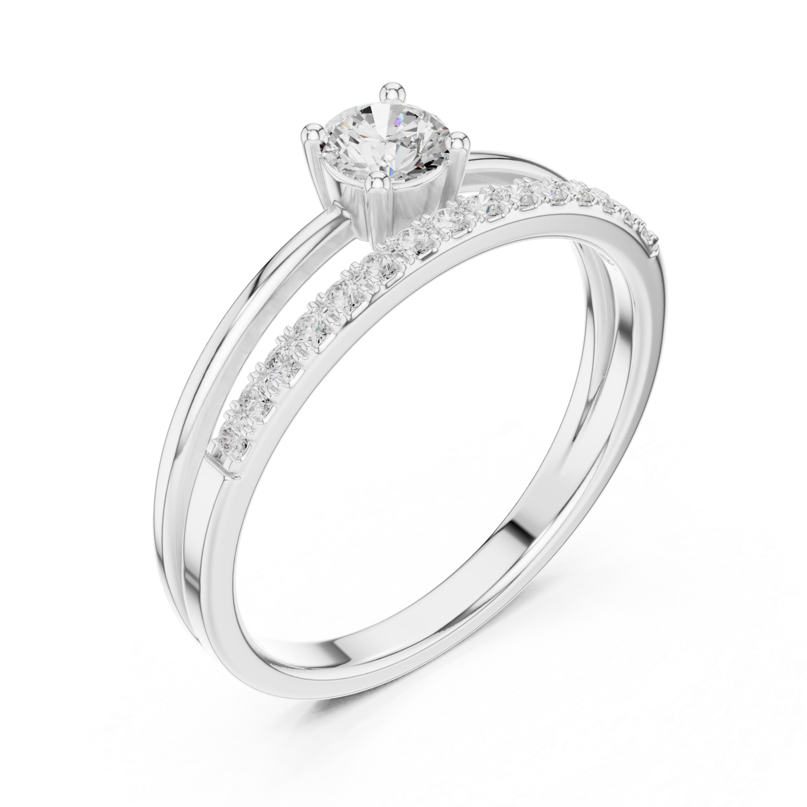  White Gold Celestial Radiance Harmony Ring Right View