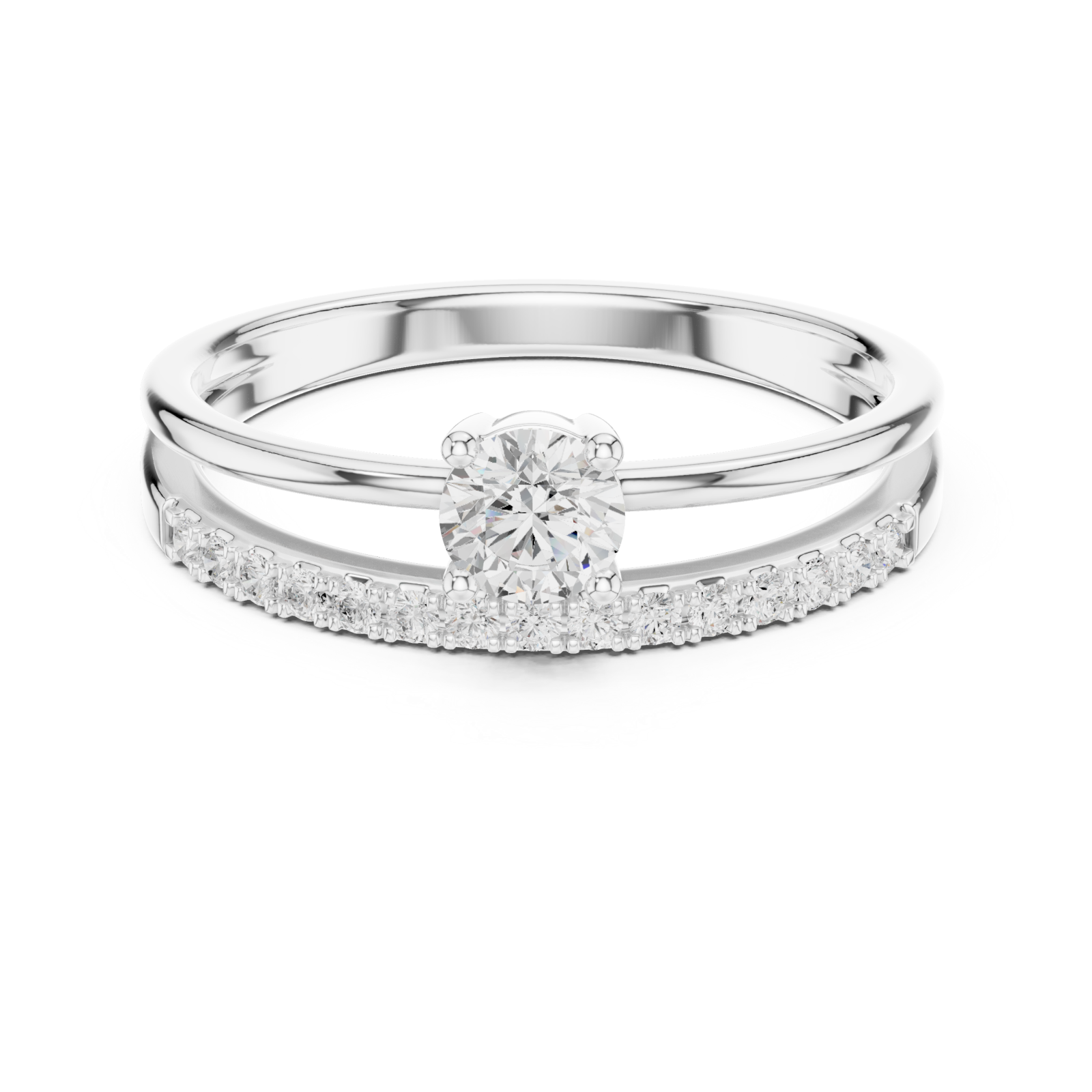  White Gold Celestial Radiance Harmony Ring Front View