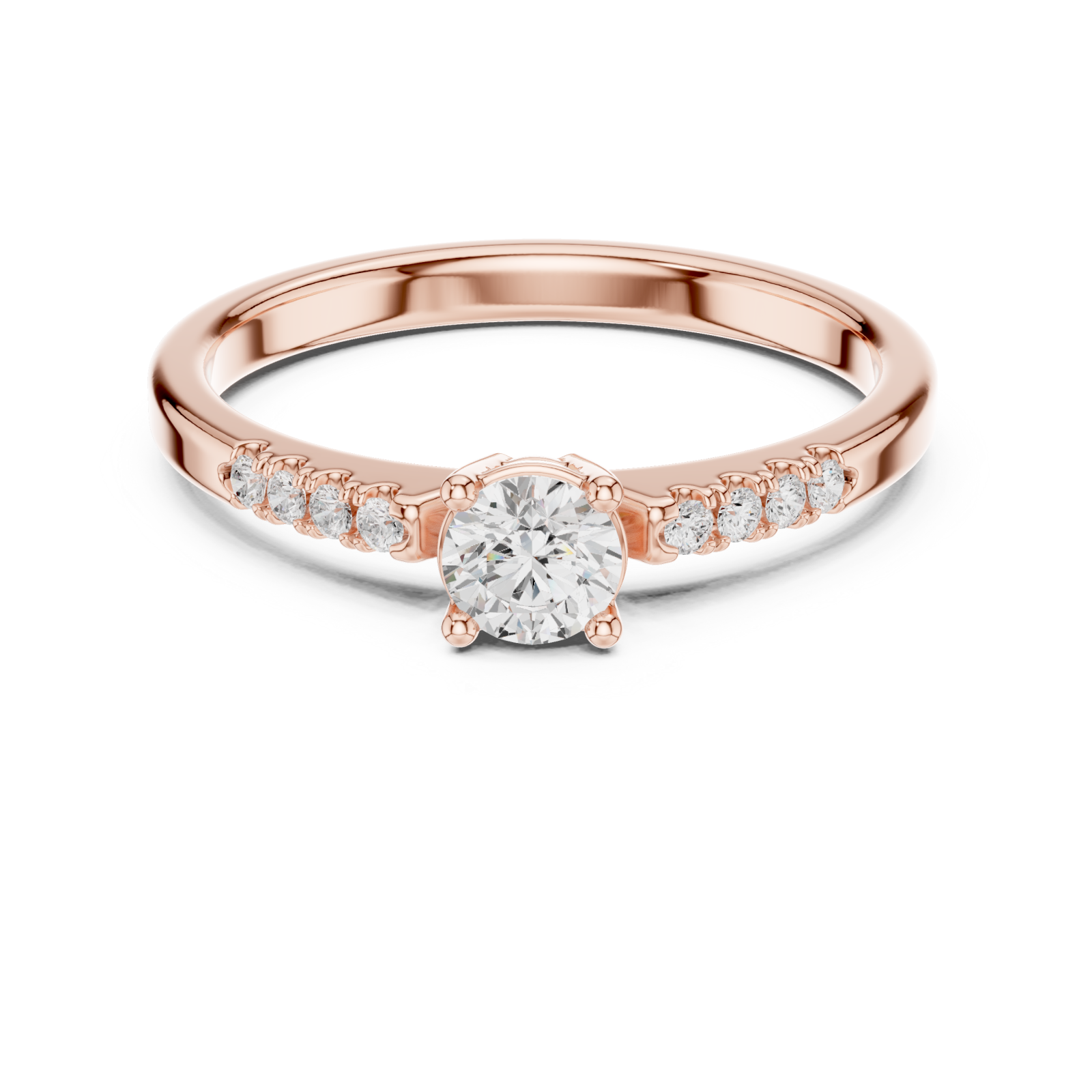  Rose Gold Enchanting Silhouette Band Ring Front View