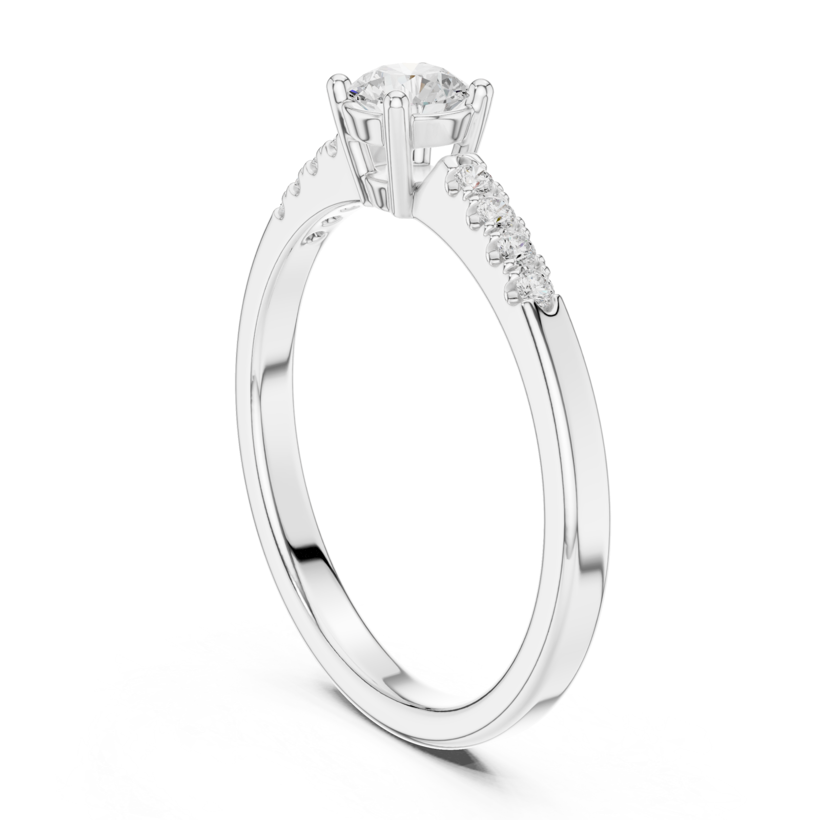  White Gold Enchanting Silhouette Band Ring Left View