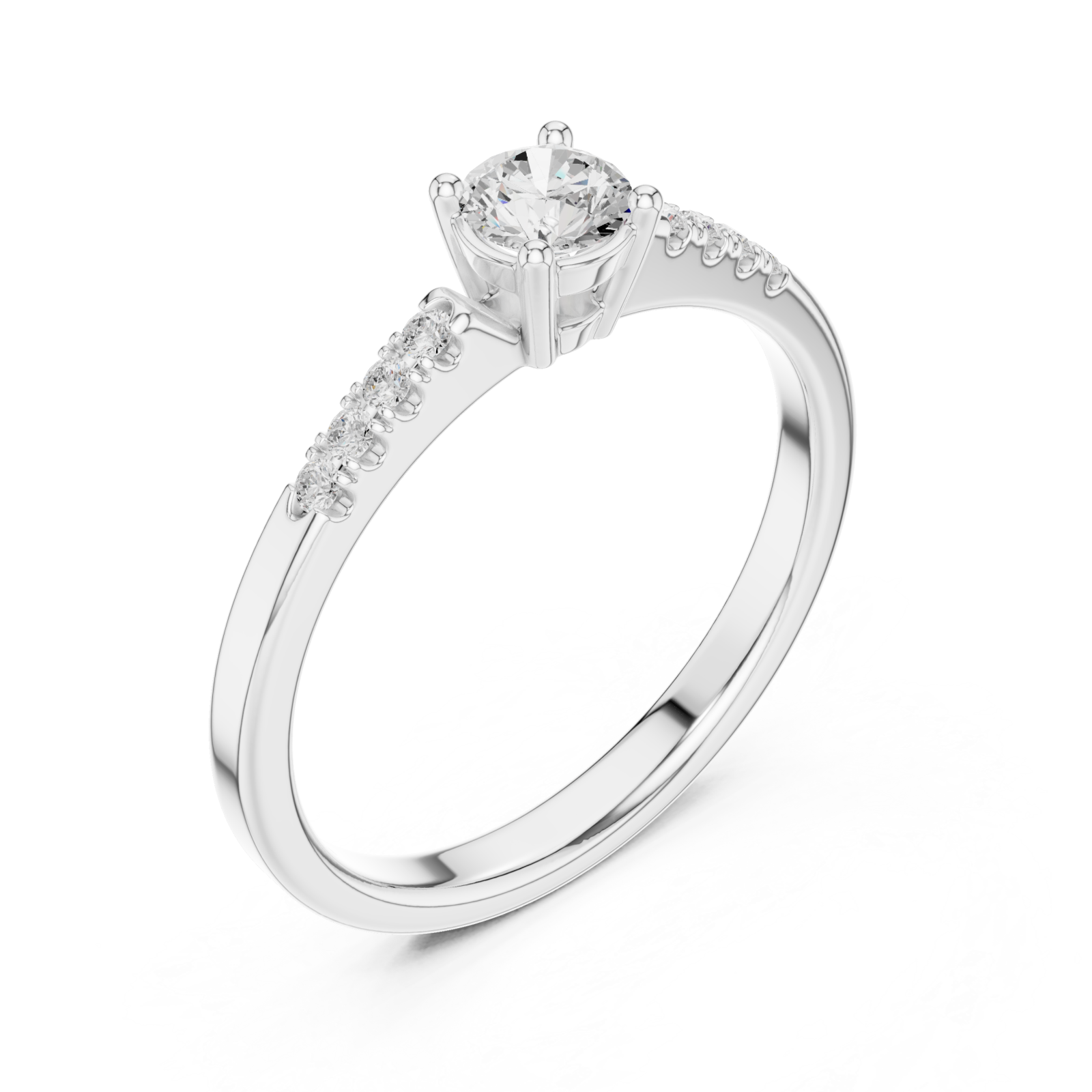  White Gold Enchanting Silhouette Band Ring Right View