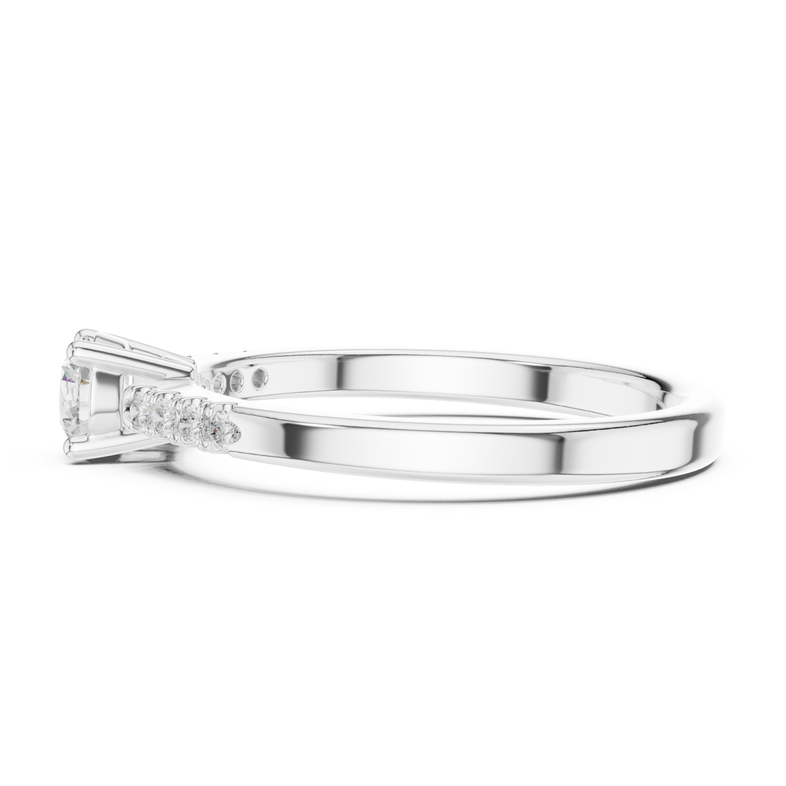  White Gold Enchanting Silhouette Band Ring Side View