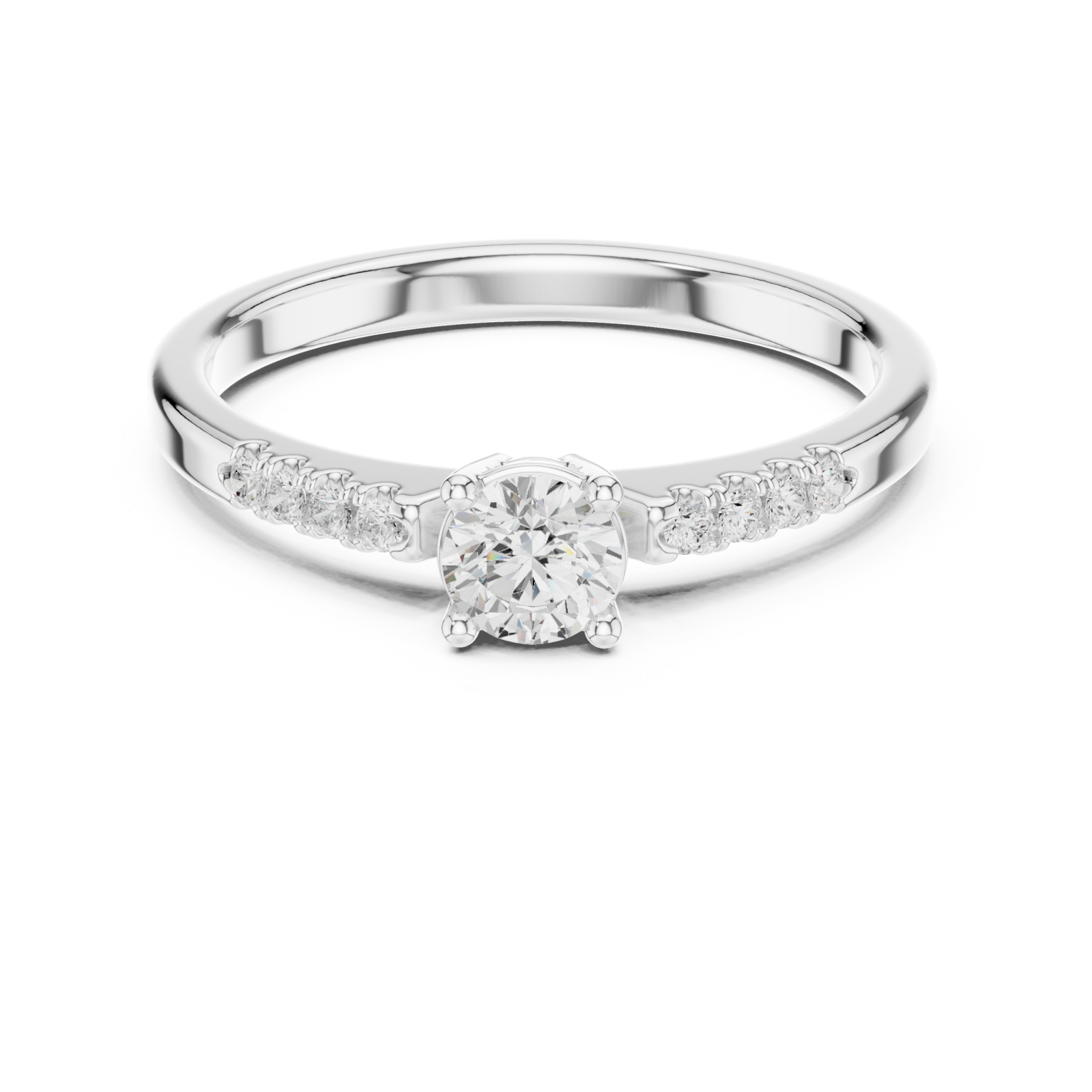  White Gold Enchanting Silhouette Band Ring Front View