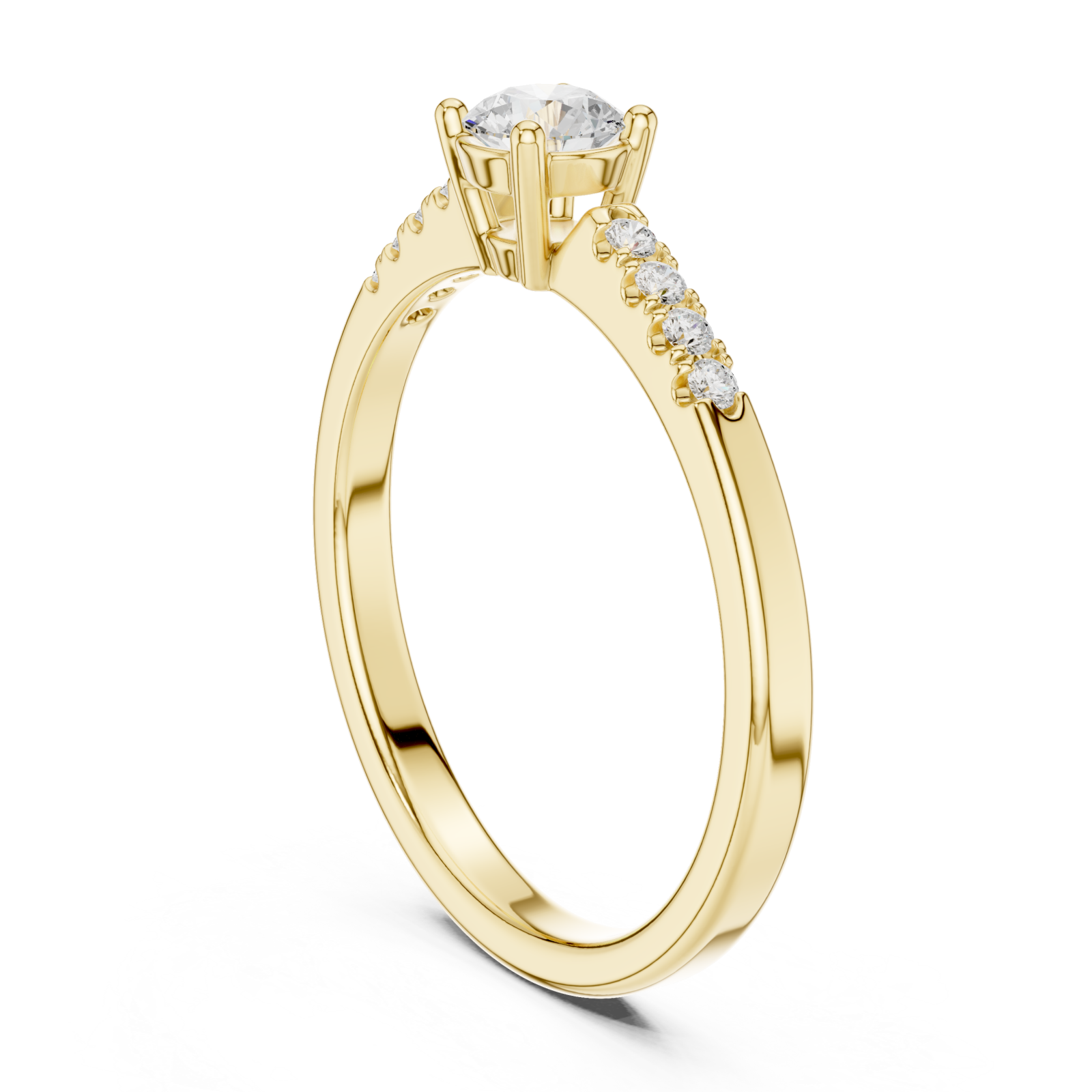  Gold Enchanting Silhouette Band Ring Left View