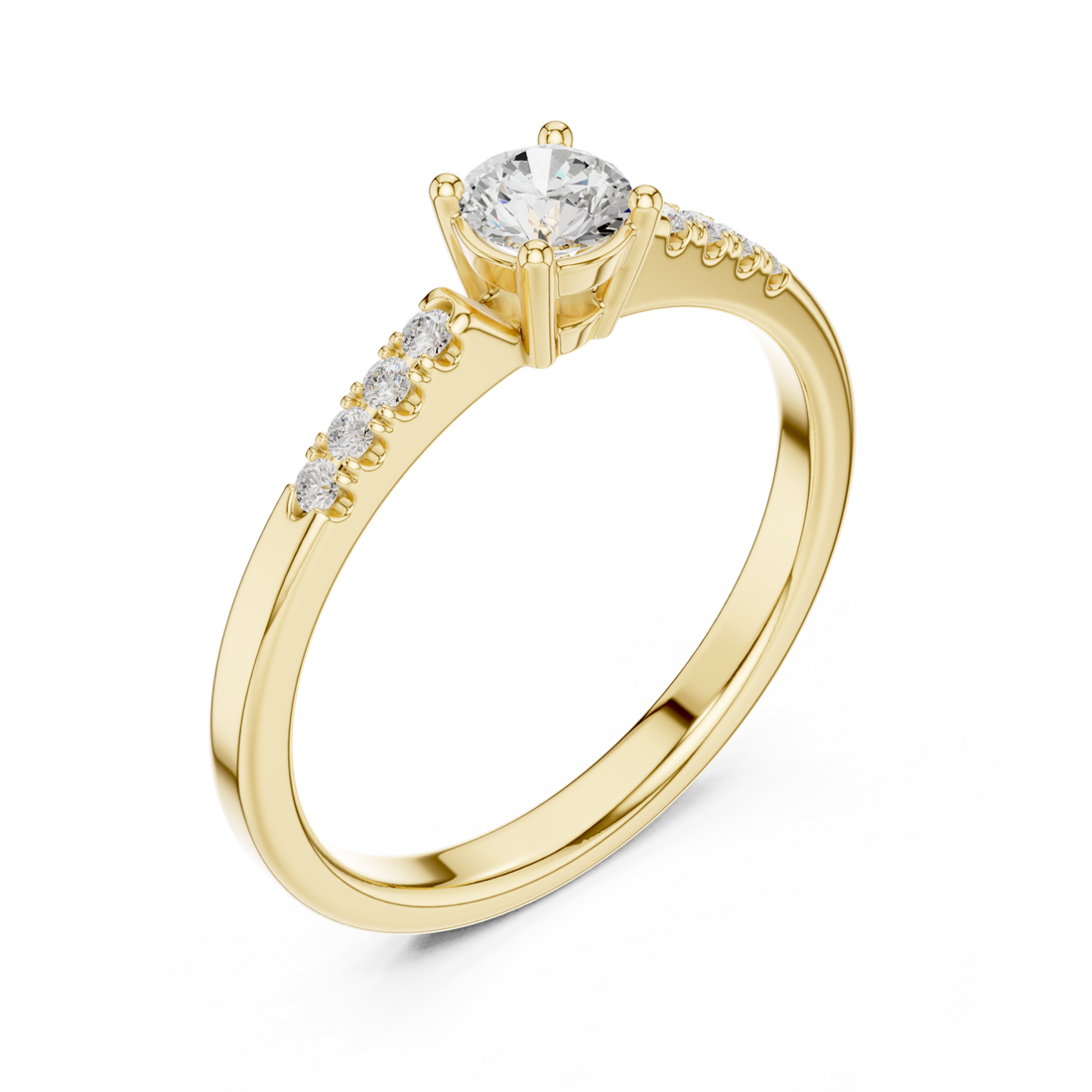 Gold Enchanting Silhouette Band Ring Right View