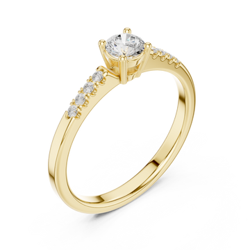 Gold Enchanting Silhouette Band Ring Right View