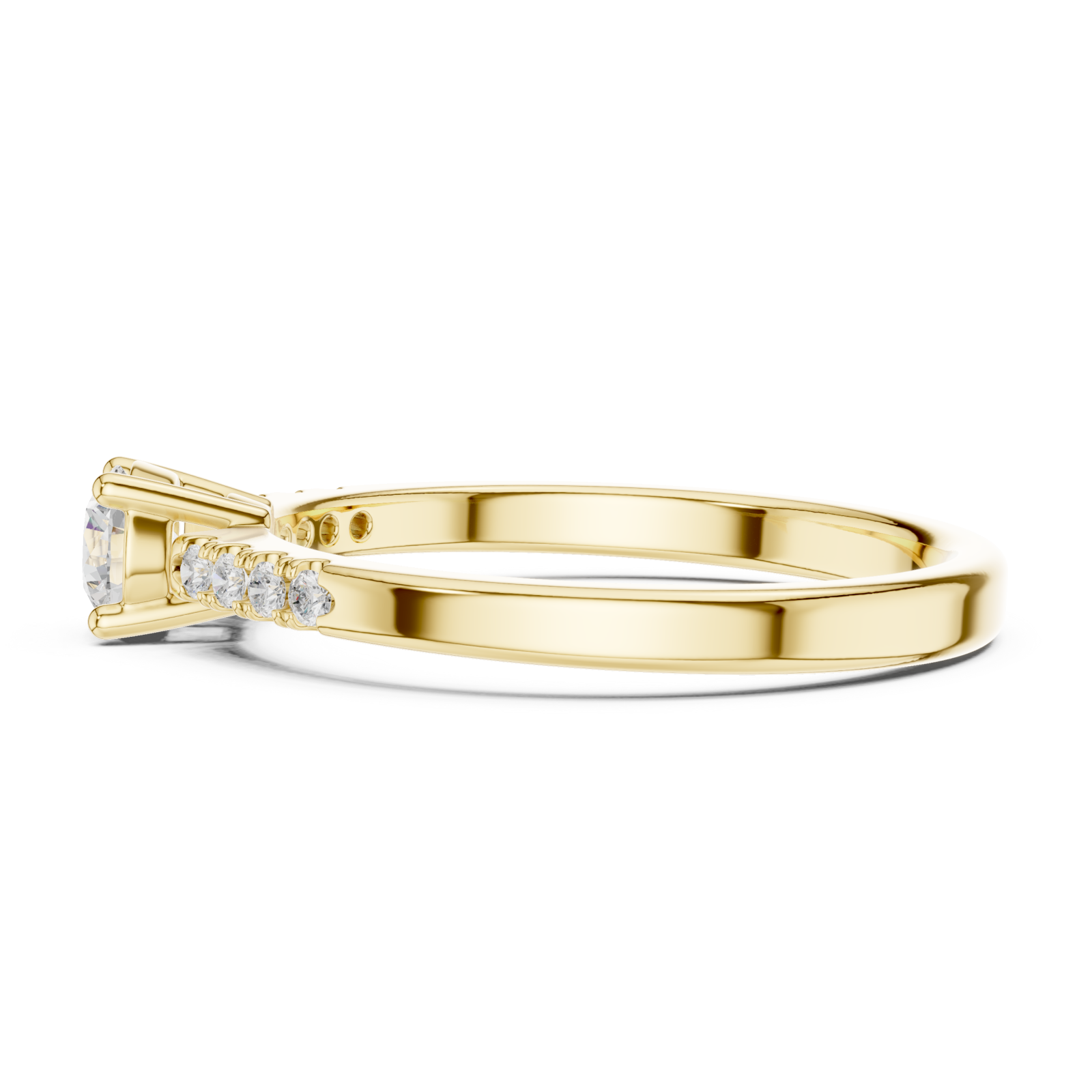  Gold Enchanting Silhouette Band Ring Side View
