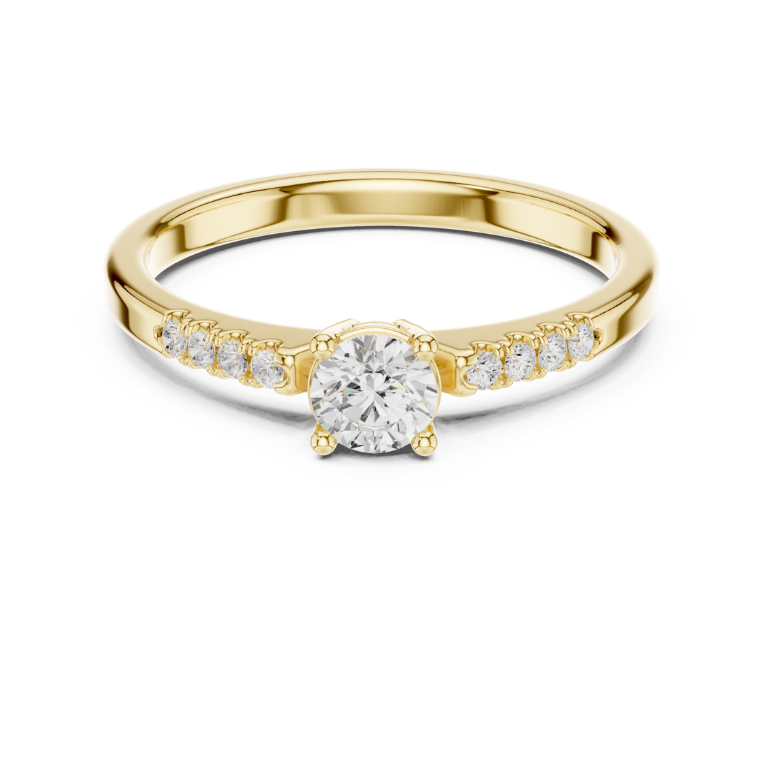 Gold Enchanting Silhouette Band Ring Right View