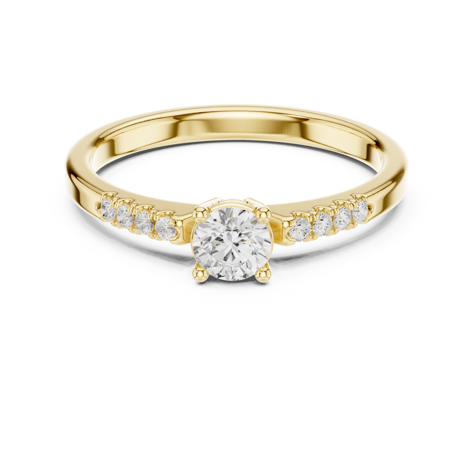  Gold Enchanting Silhouette Band Ring Front View
