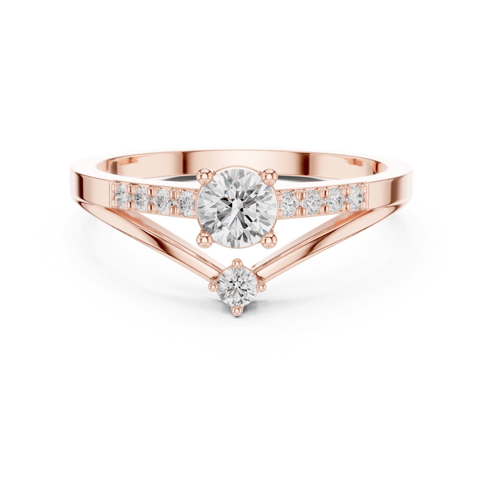  Rose Gold Celeste Harmony Ring Front View