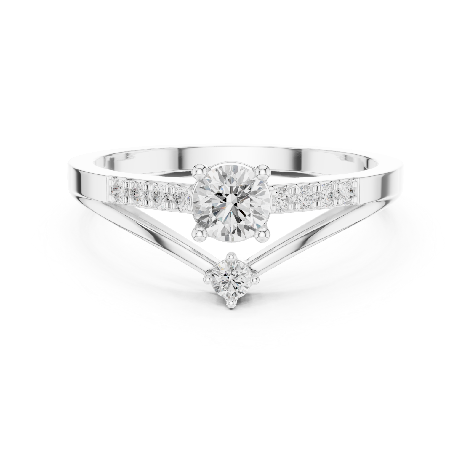 White Gold Celeste Harmony Ring Front View