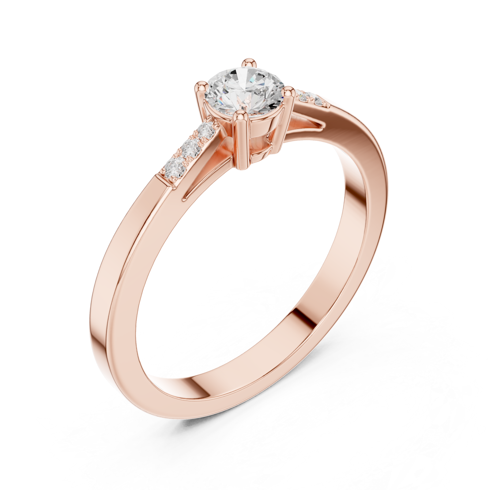  Rose Gold Ethereal Grace Solitaire Ring Right View