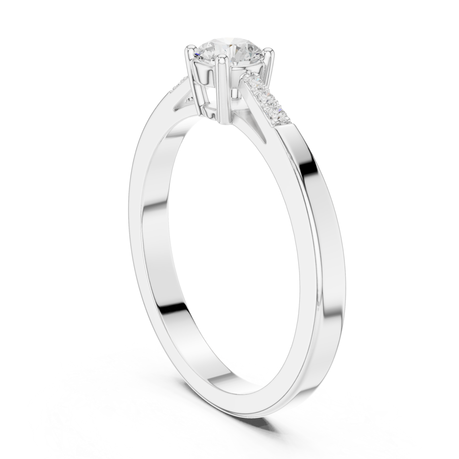  White Gold Ethereal Grace Solitaire Ring Left View