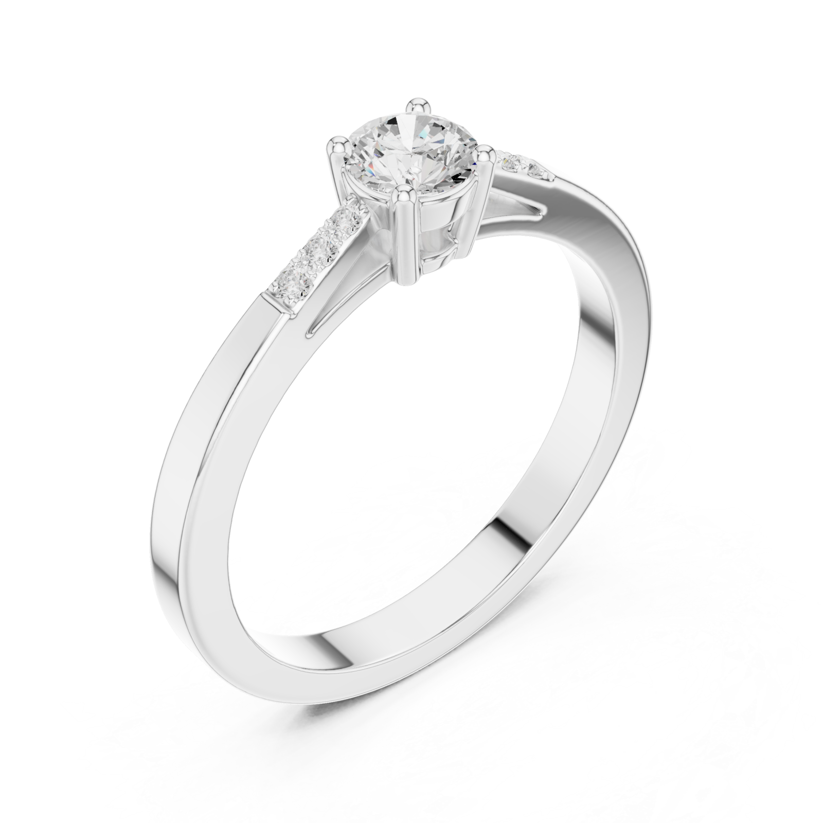  White Gold Ethereal Grace Solitaire Ring Right View