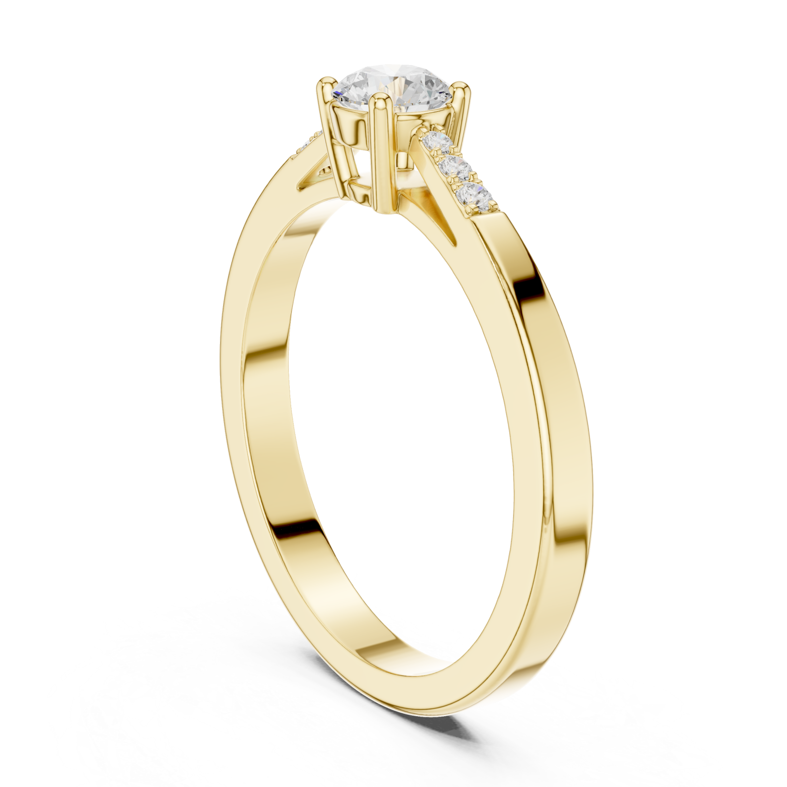  Gold Ethereal Grace Solitaire Ring Left View