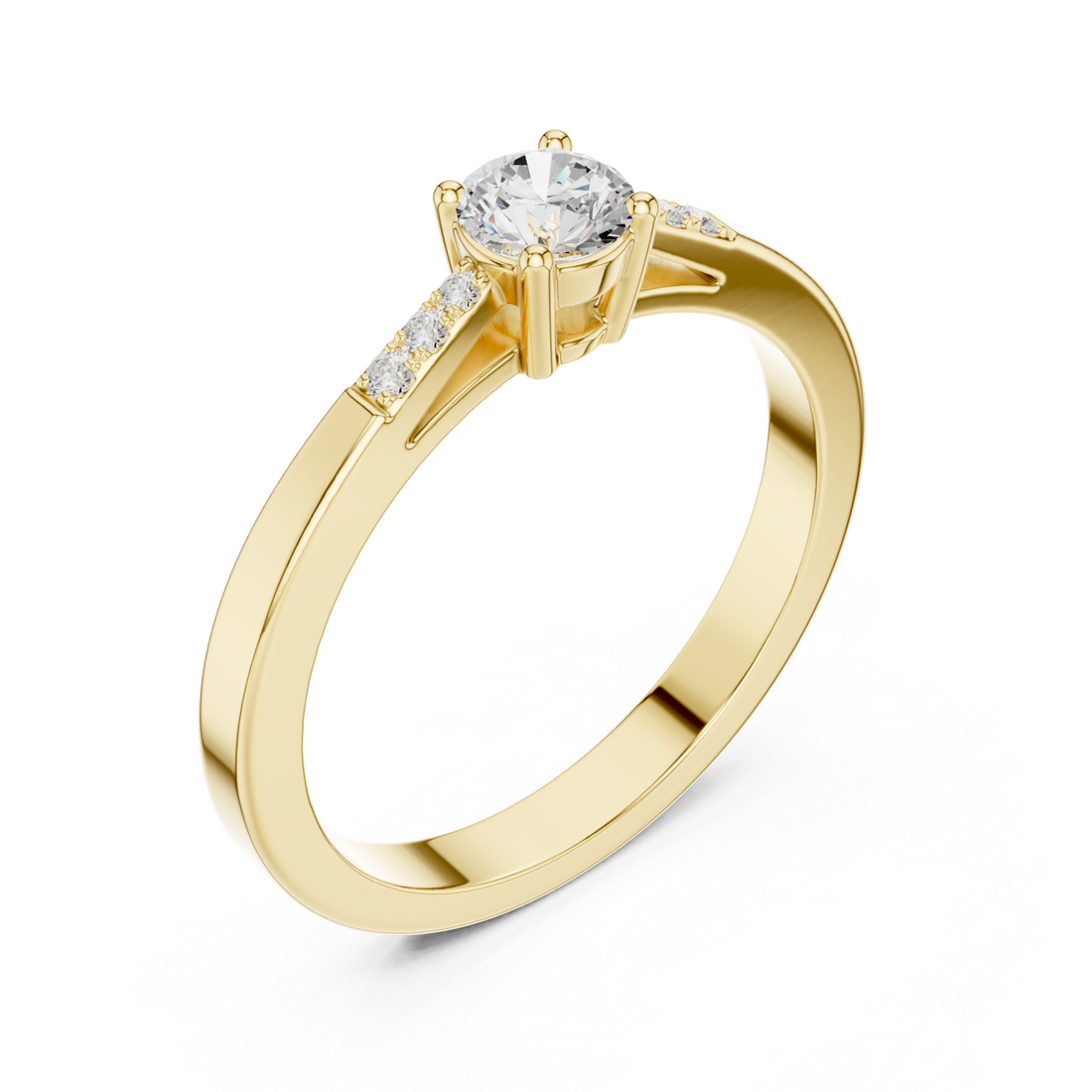 Gold Ethereal Grace Solitaire Ring Right View