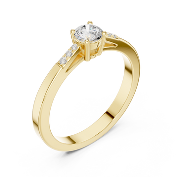 Gold Ethereal Grace Solitaire Ring Right View