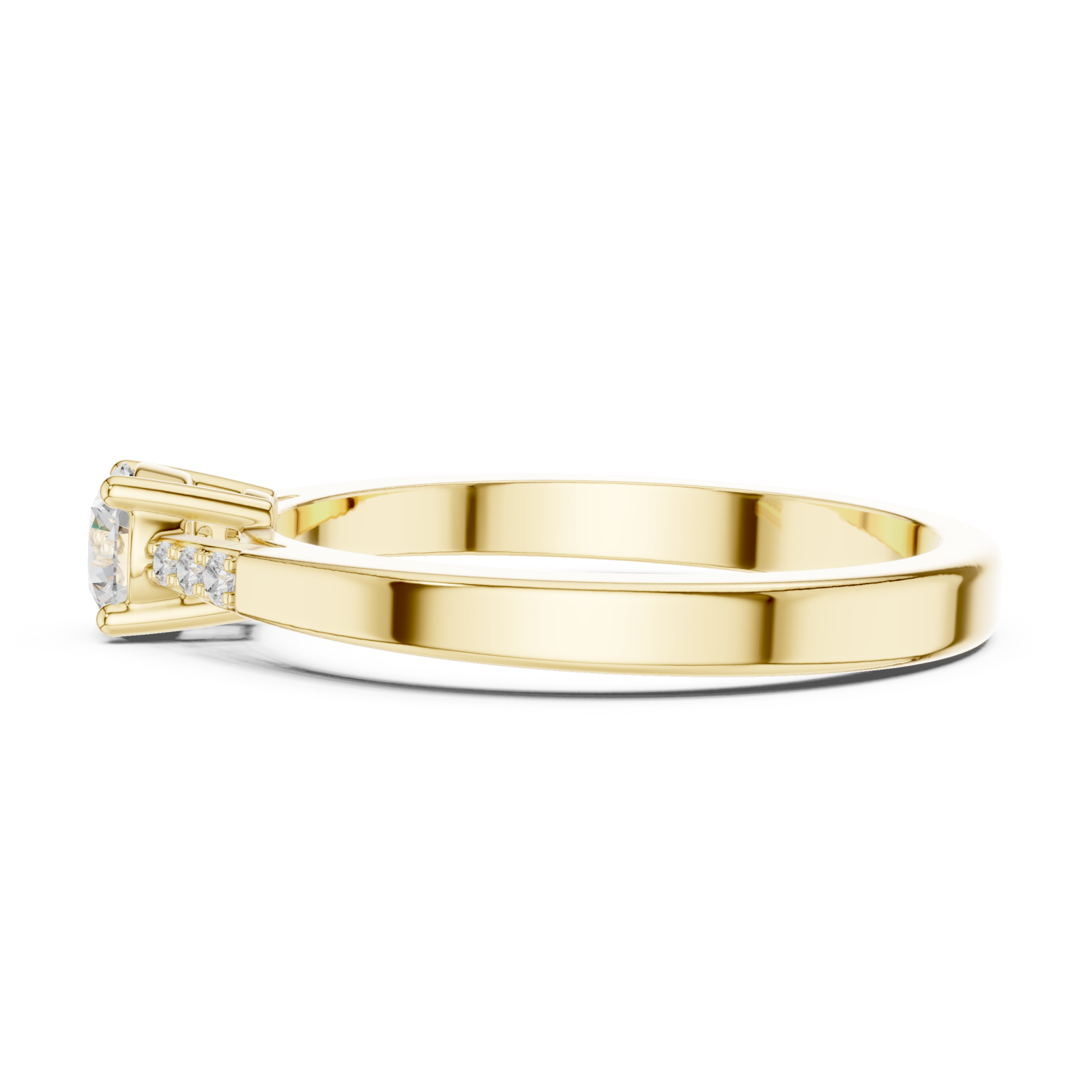  Gold Ethereal Grace Solitaire Ring Side View