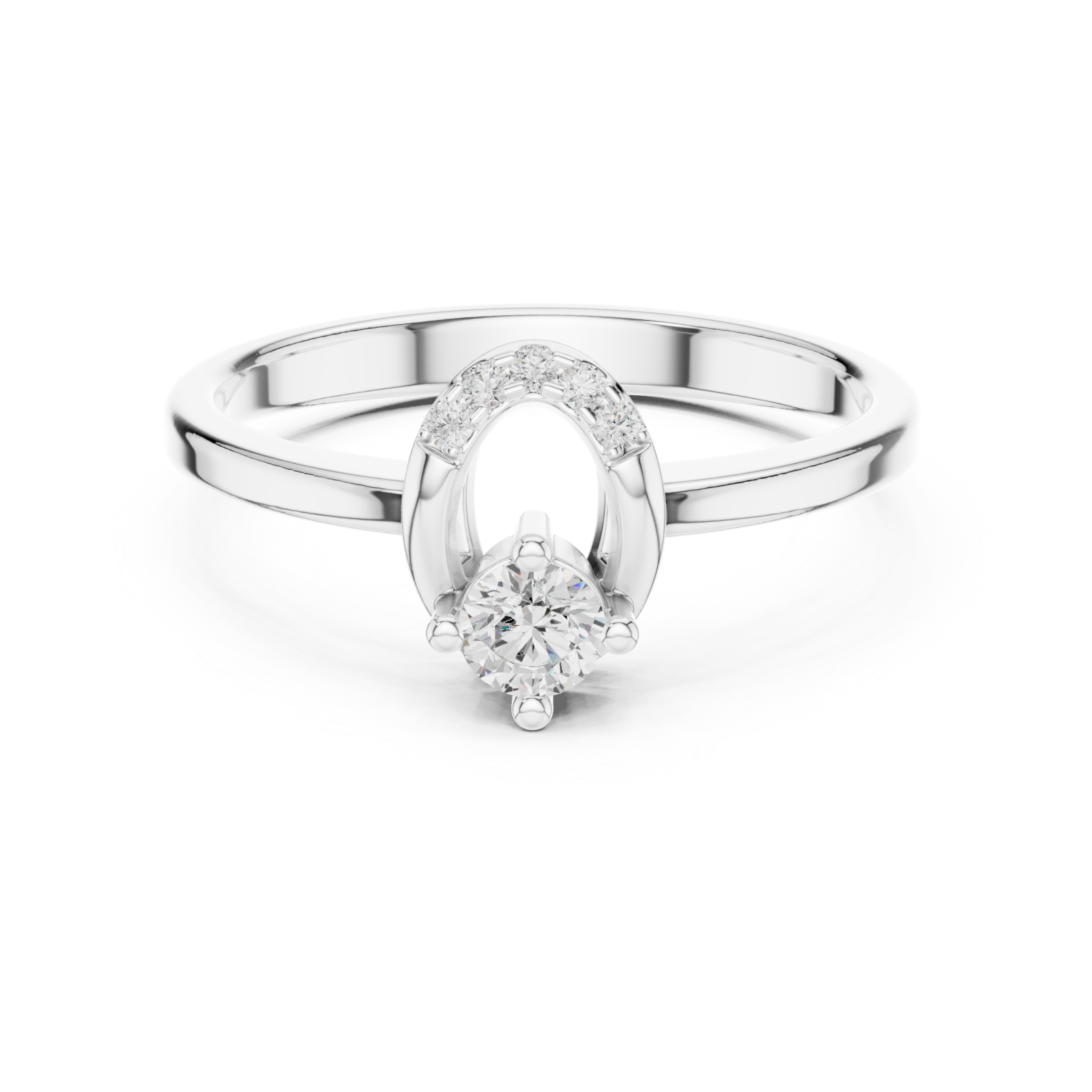  White Gold Infinity Flow Solitaire Ring Front View