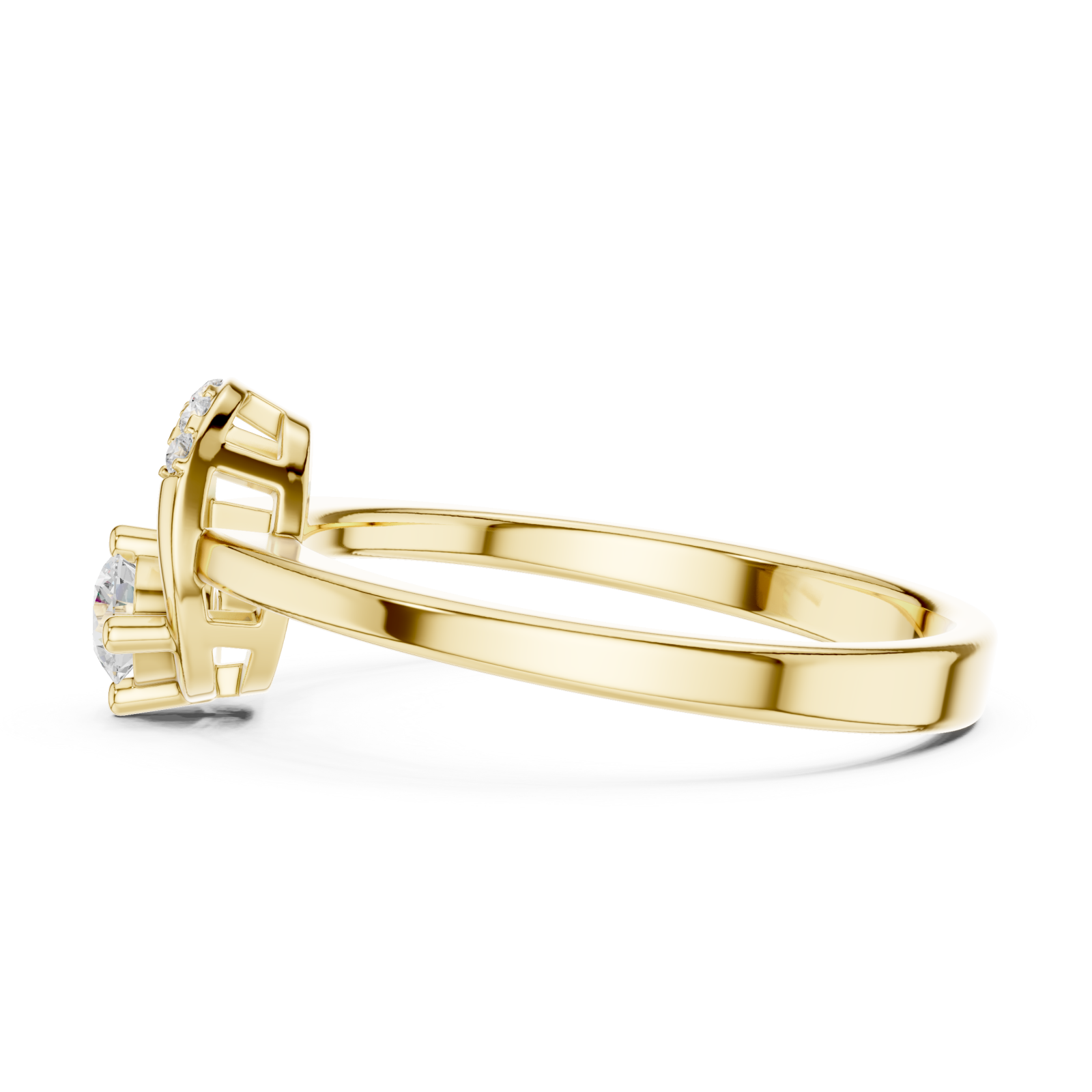  Gold Infinity Flow Solitaire Ring Side View