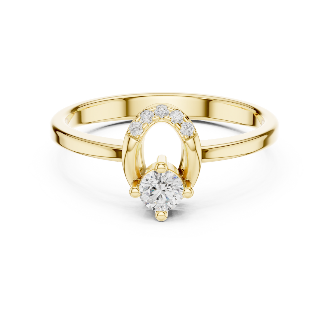 Gold Infinity Flow Solitaire Ring Right View