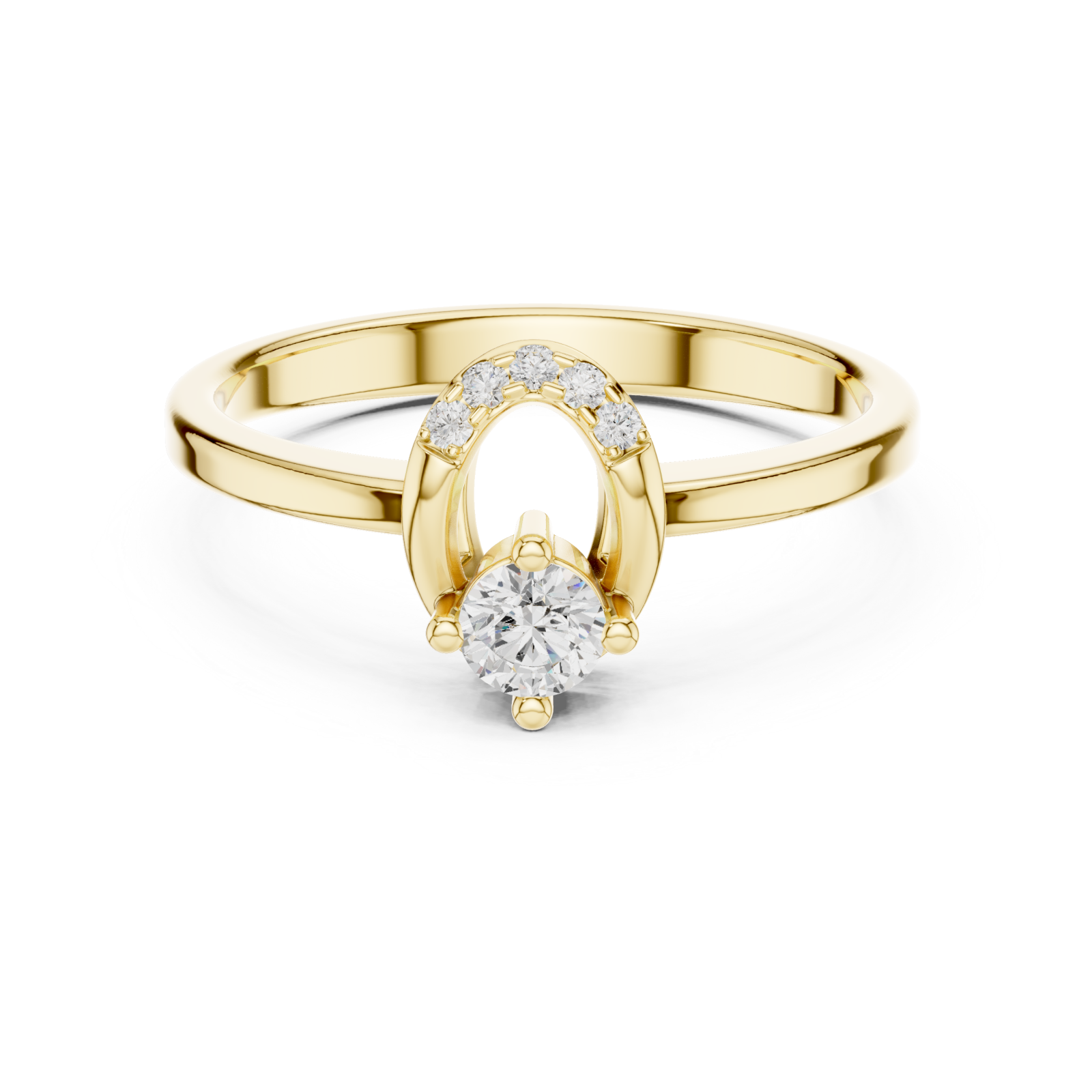  Gold Infinity Flow Solitaire Ring Front View