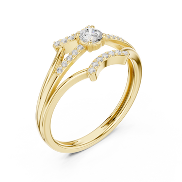 Gold Celestial Embrace Dual Band Ring Right View