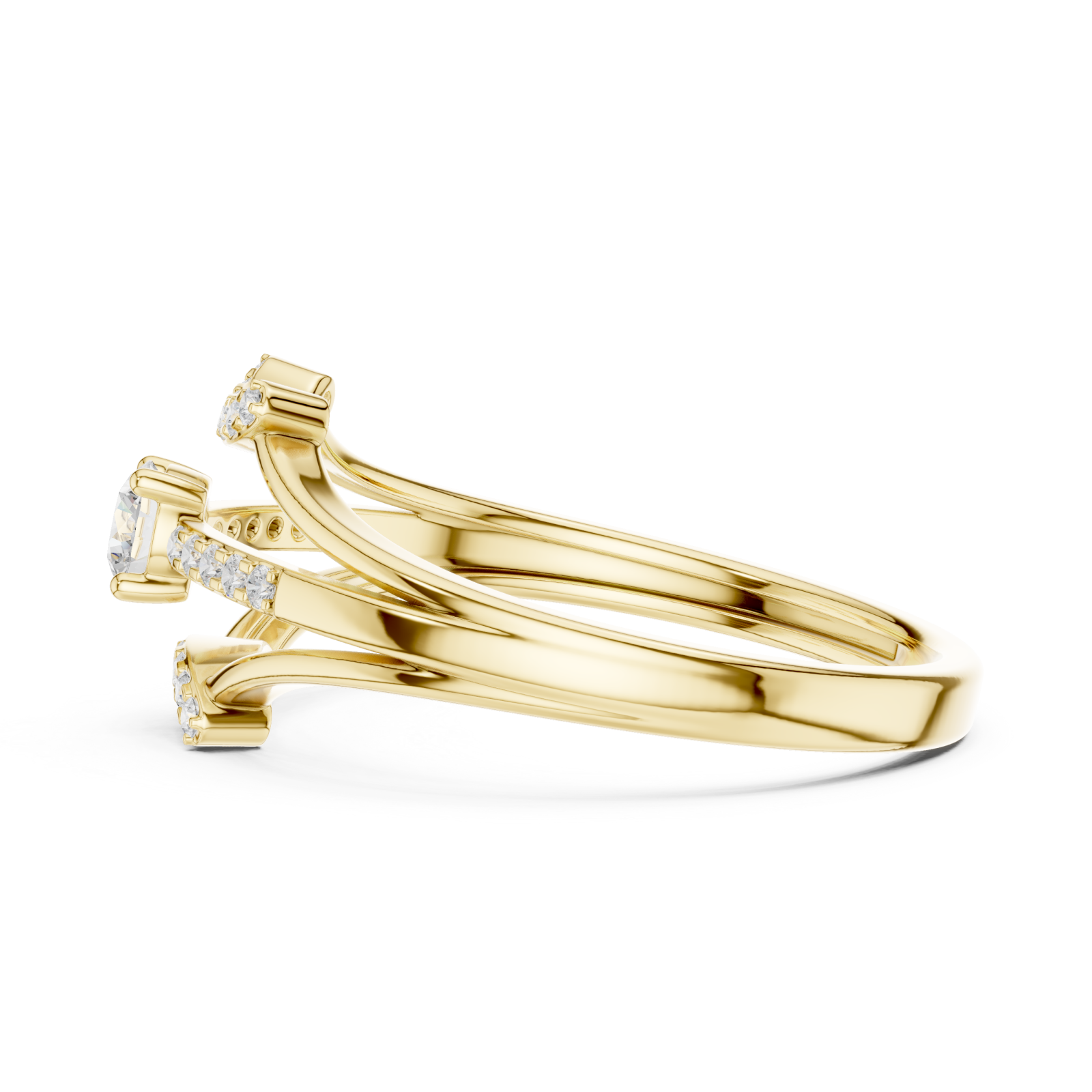  Gold Celestial Embrace Dual Band Ring Side View