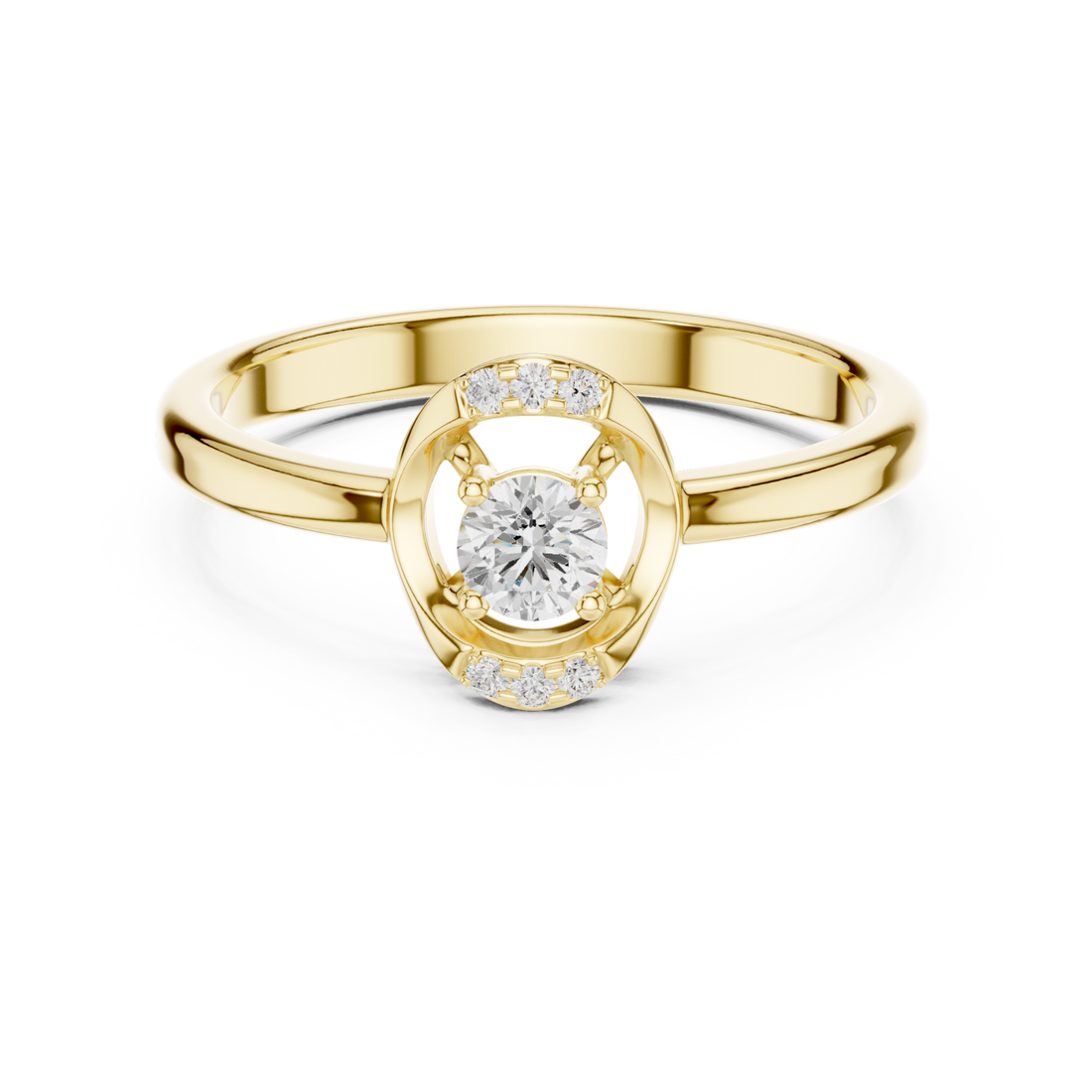 Gold Petite Ribbon Twist Solitaire Ring Right View