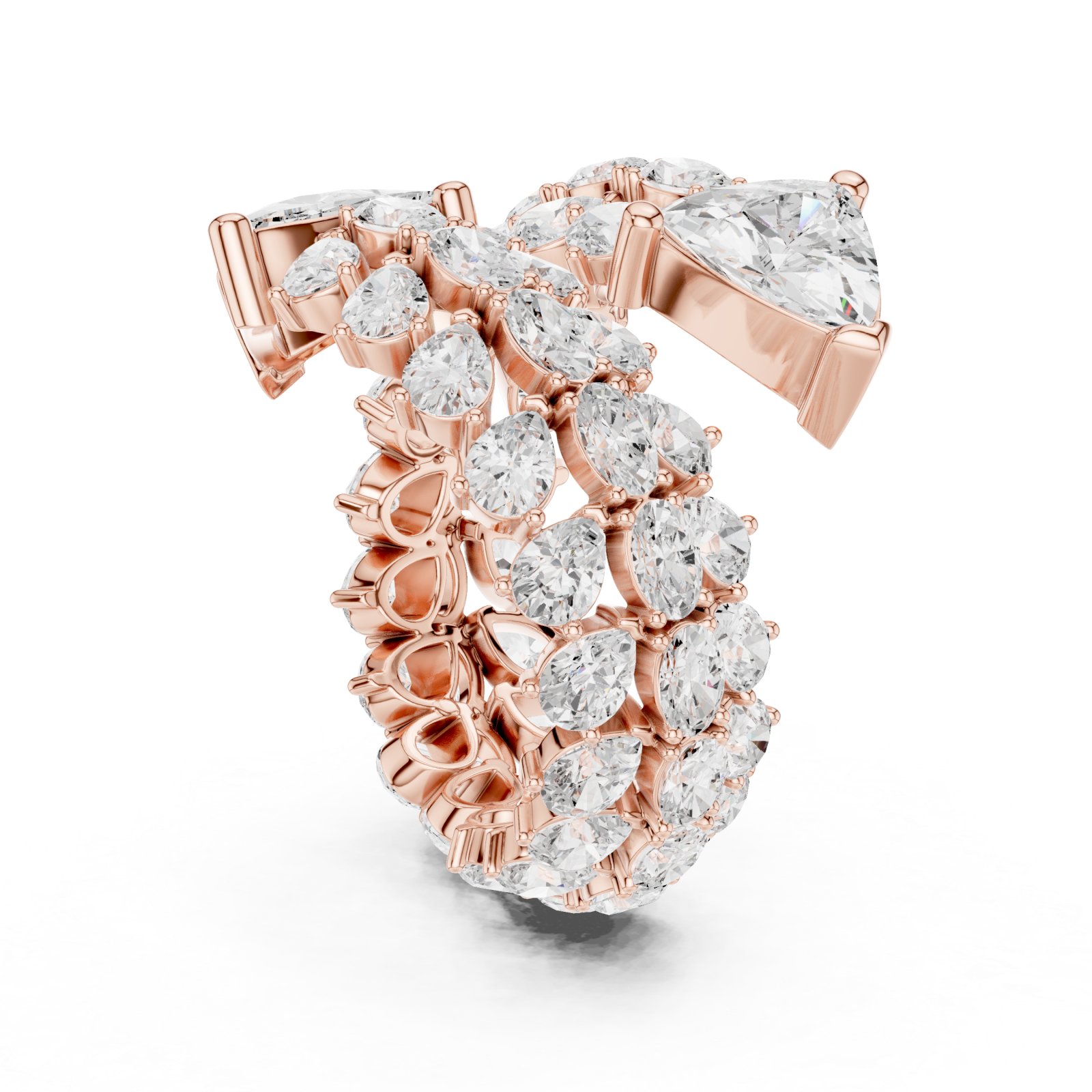 Rose Gold Eclipse Flora Eternity Spiral Band Left View