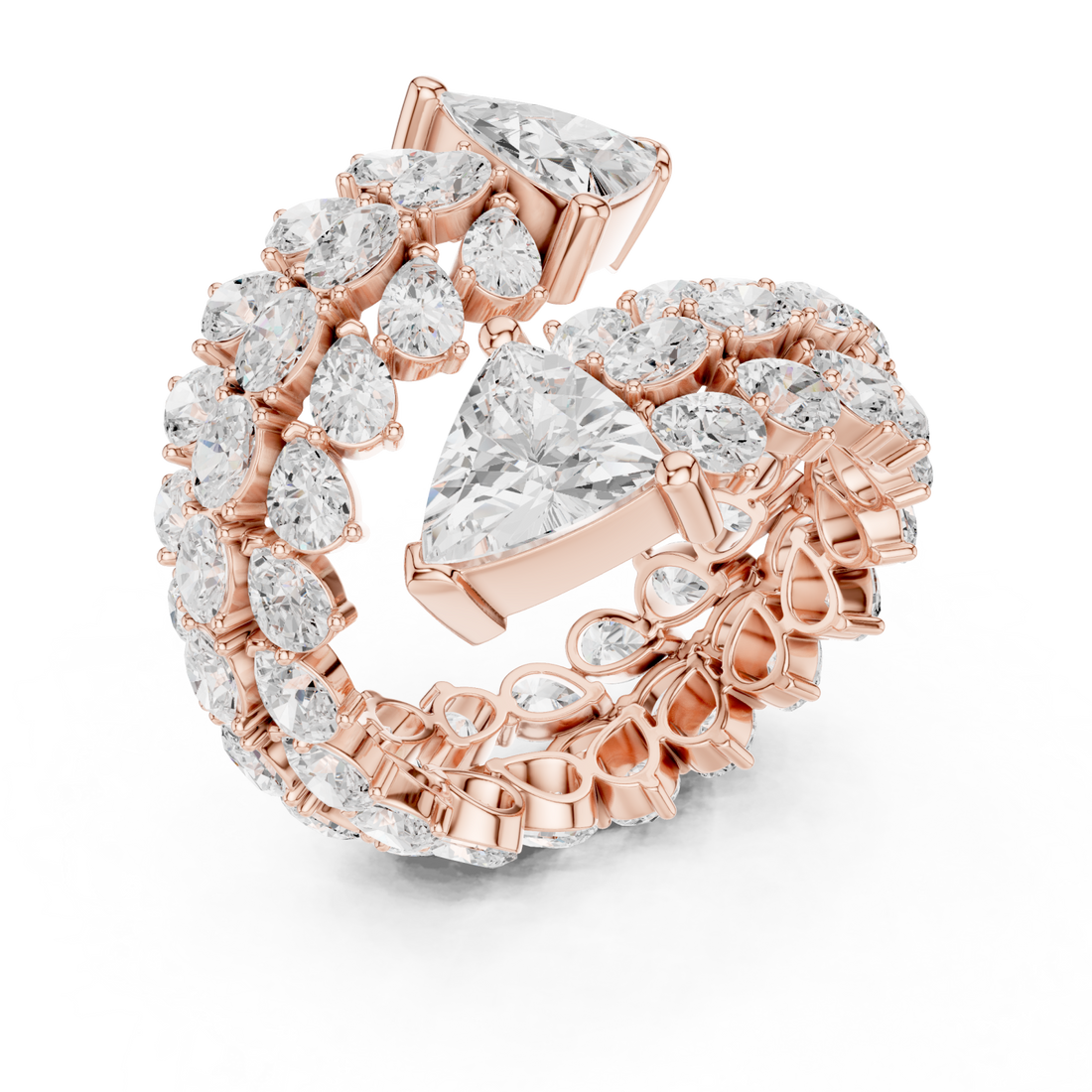  Rose Gold Eclipse Flora Eternity Spiral Band Right View