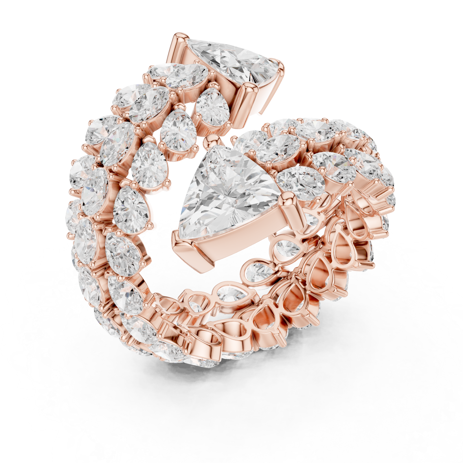  Rose Gold Eclipse Flora Eternity Spiral Band Right View