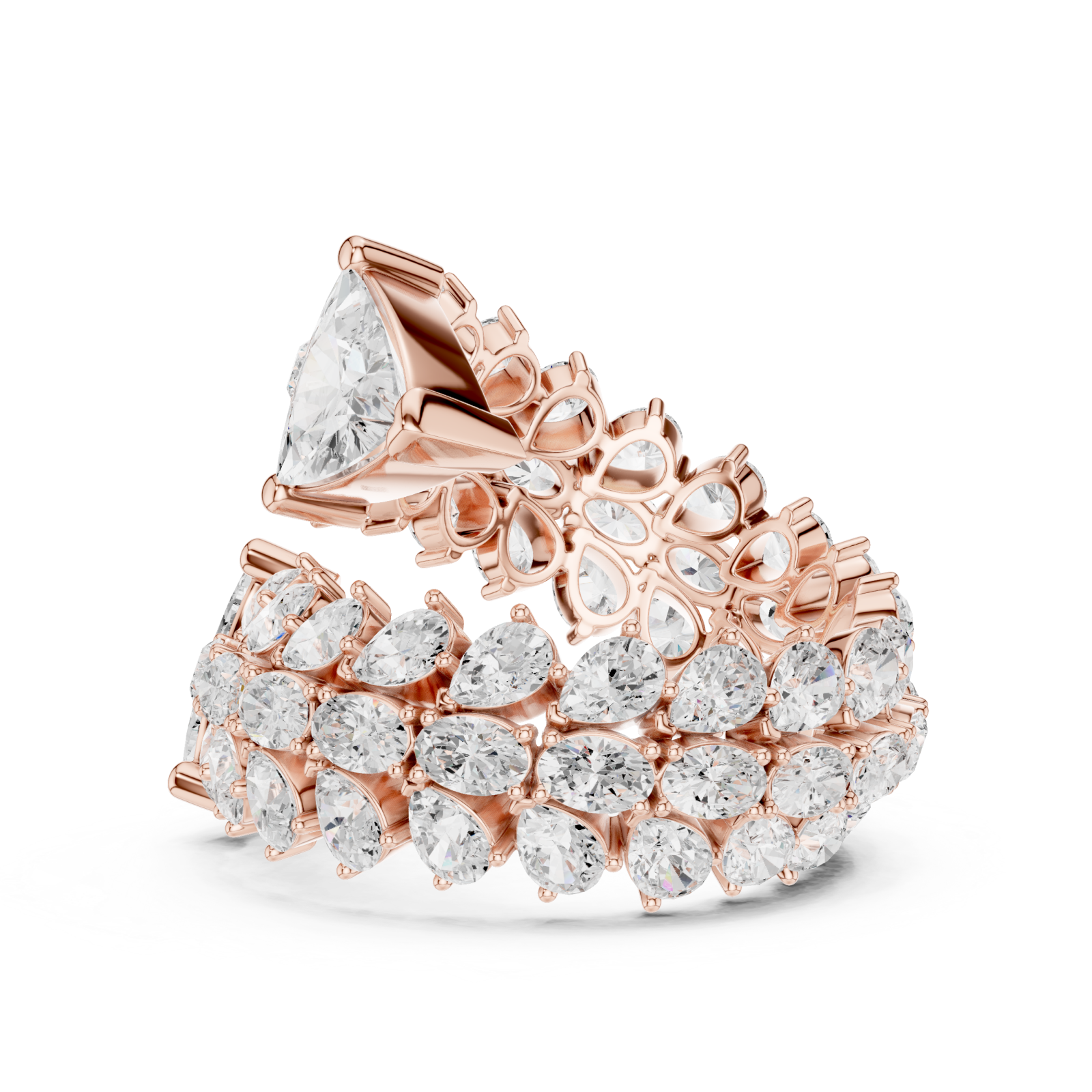  Rose Gold Eclipse Flora Eternity Spiral Band Side View