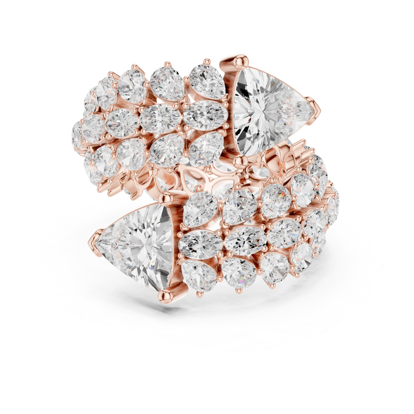  Rose Gold Eclipse Flora Eternity Spiral Band Front View